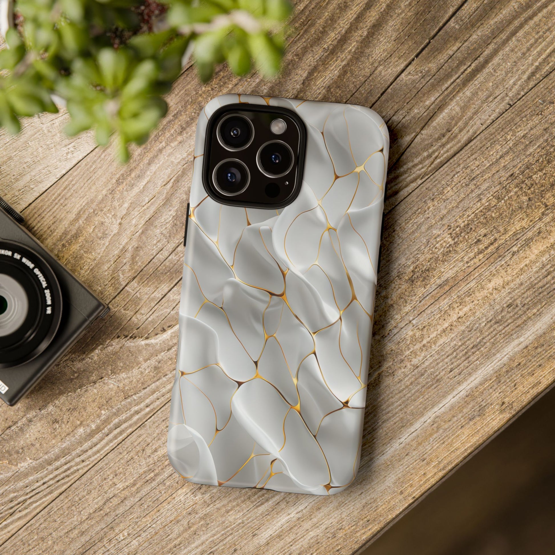 Elegant Phone Case with Golden Accents, Protective Mobile Cover, Stylish Tech Accessory, Perfect Gift for Any Occasion