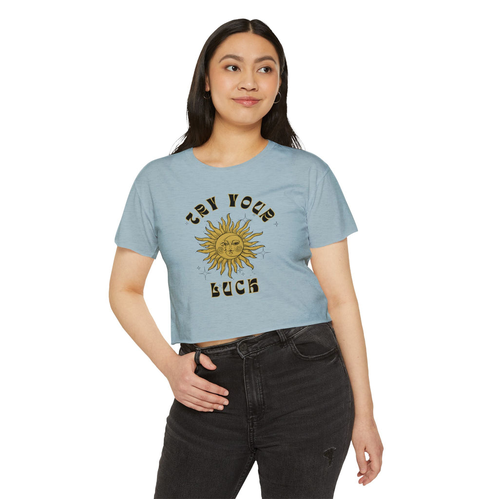 Sunny Vibes Festival Crop Top - Inspirational Summer Tee, Boho Style, Music Festival Apparel, Gift for Her, Casual Look