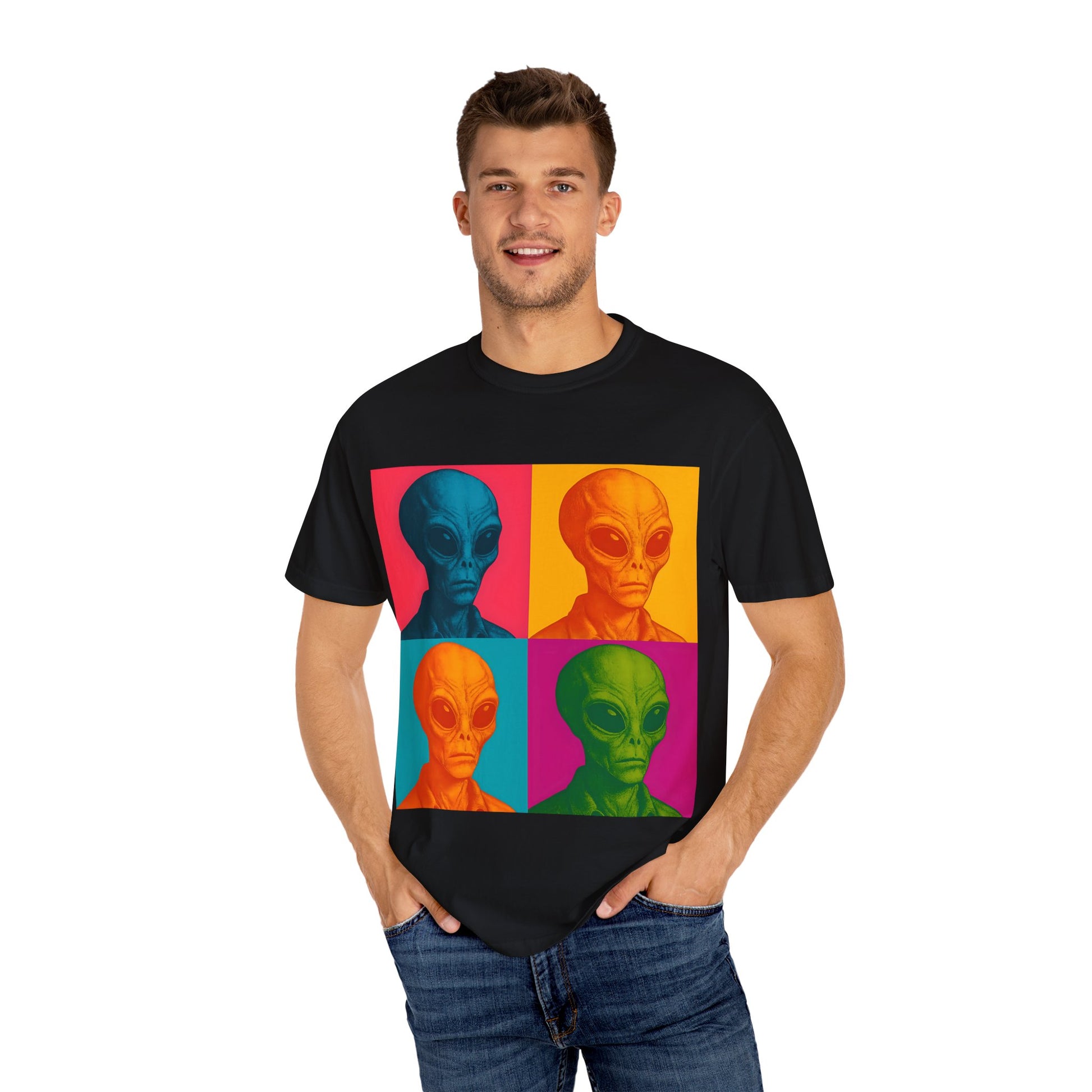 Pop Art Alien T-Shirt | Casual Wear, Gifts for Sci-Fi Fans, Vintage Style, Unisex Graphic Tee, Summer Fashion