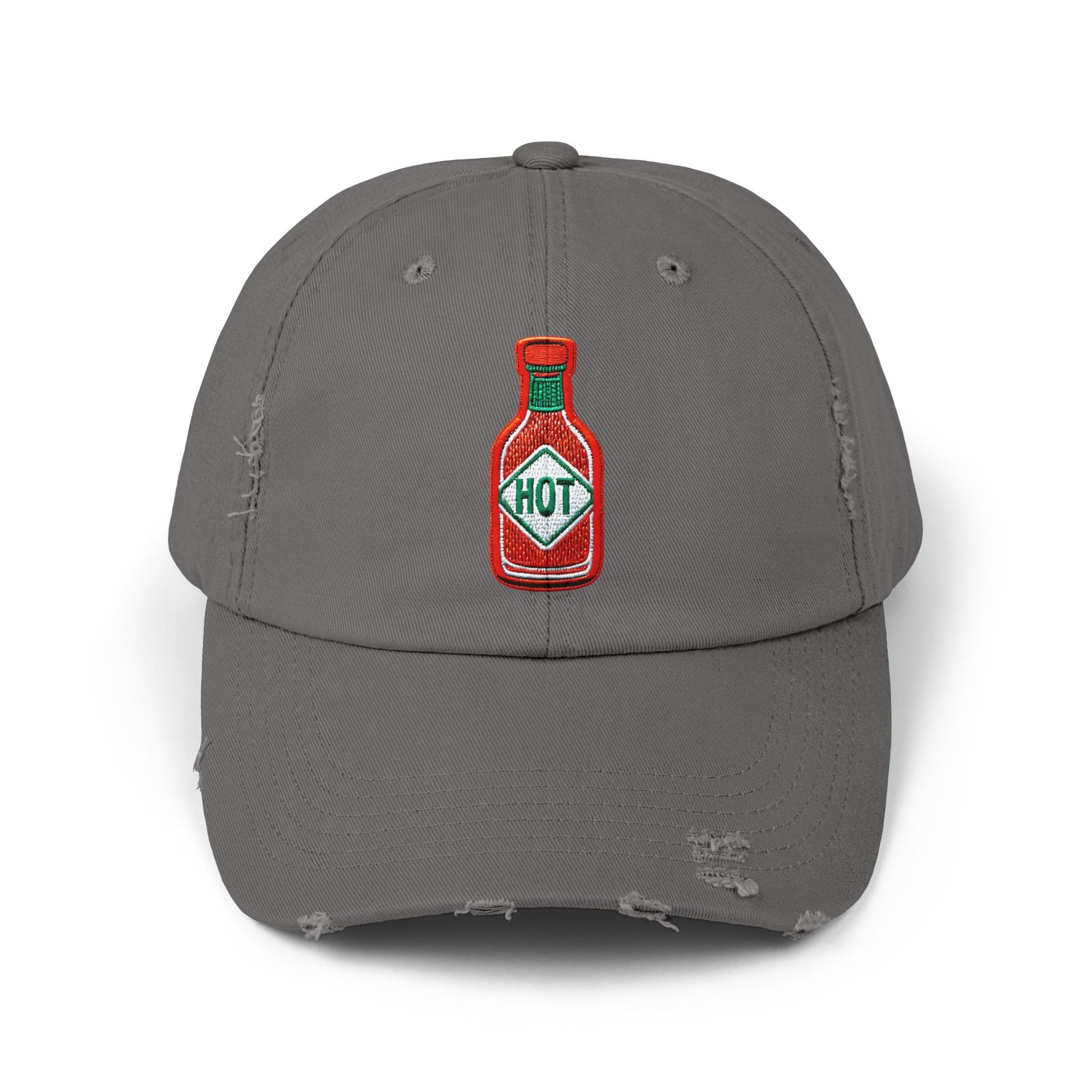 Hot Sauce Distressed Cap, Unisex Cap, Foodie Gift, Summer Accessory, Casual Hat, BBQ Style