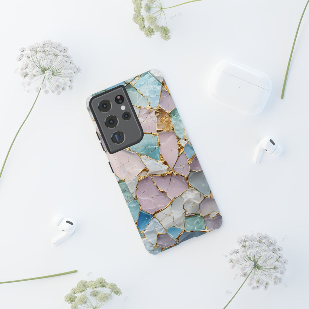 Colorful Phone Case - Tough Cases with Elegant Marble Design, Stylish Cover for Everyday Use, Gift for Her, Tech Accessory