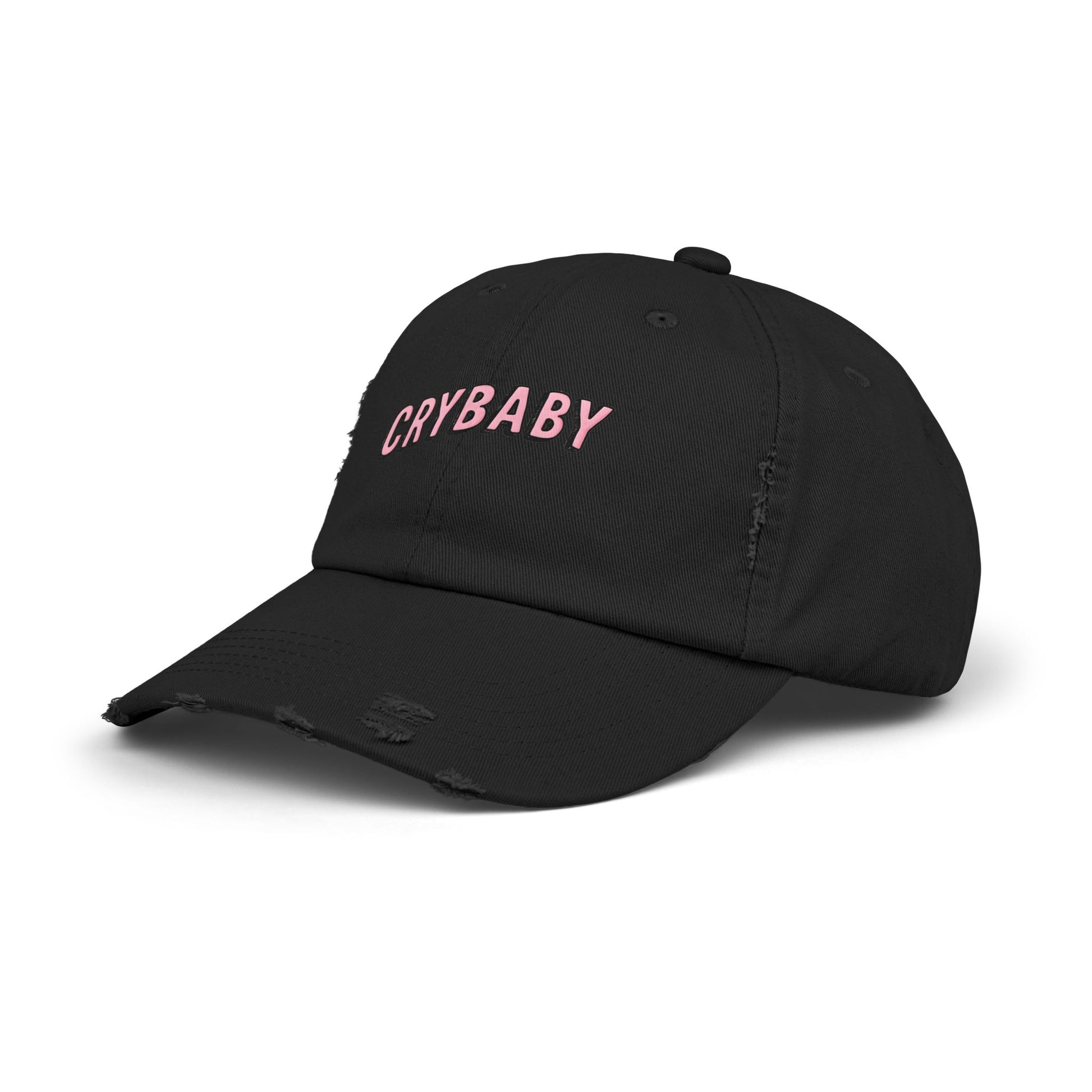 Trendy Distressed Cap - 'CRYBABY' | Fashionable Accessory, Casual Wear, Gift for Friends, Festival Style, Everyday Fashion