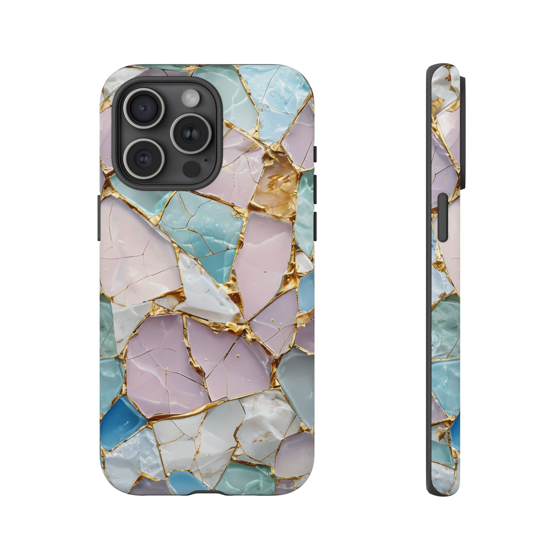 Colorful Phone Case - Tough Cases with Elegant Marble Design, Stylish Cover for Everyday Use, Gift for Her, Tech Accessory