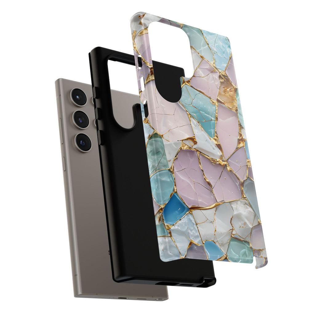 Colorful Phone Case - Tough Cases with Elegant Marble Design, Stylish Cover for Everyday Use, Gift for Her, Tech Accessory
