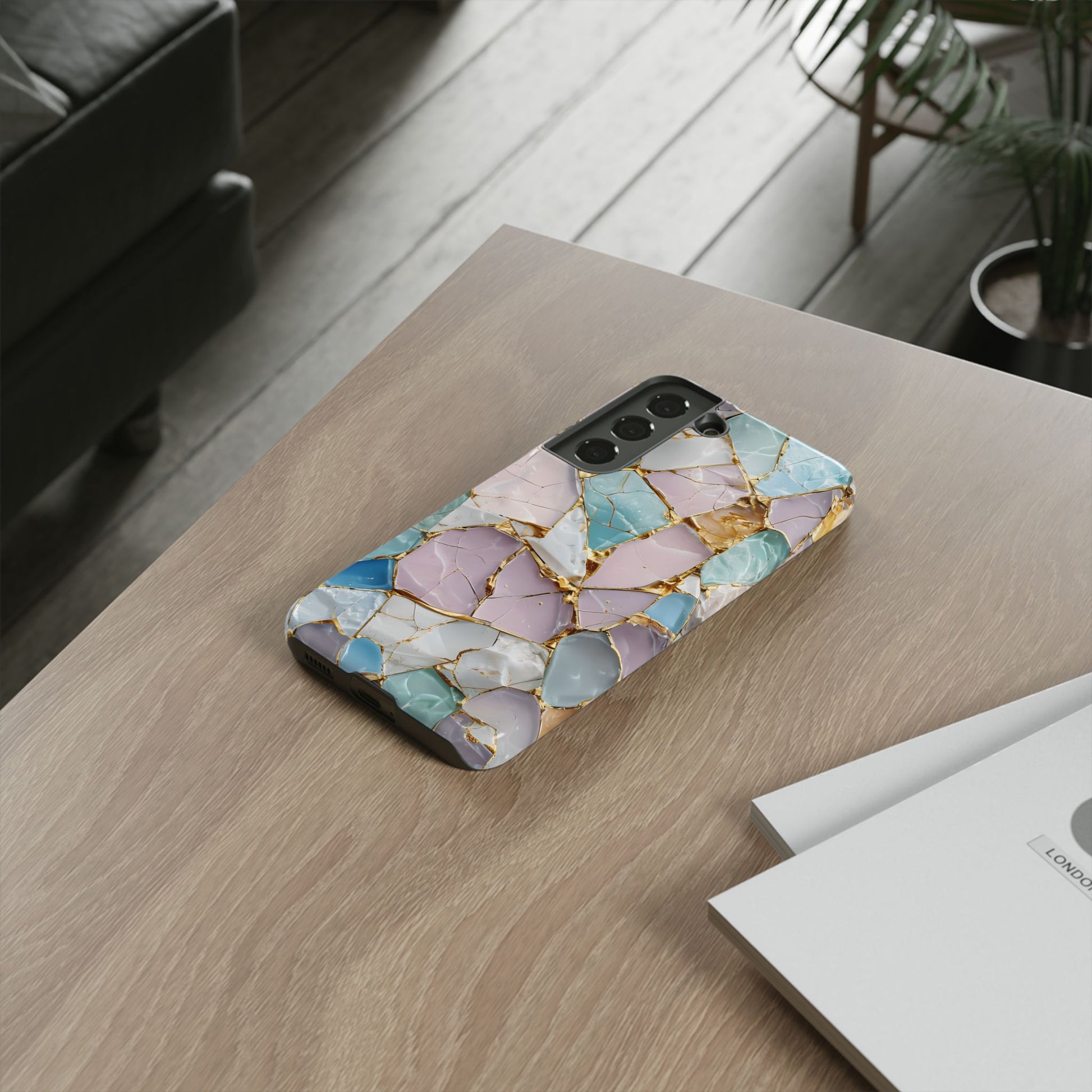 Colorful Phone Case - Tough Cases with Elegant Marble Design, Stylish Cover for Everyday Use, Gift for Her, Tech Accessory