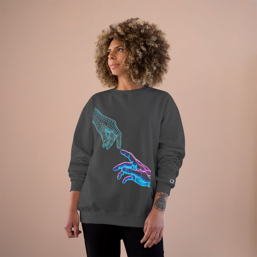 Modern Graphic Sweatshirt with Hands Design, Cozy, Trendy Sweatshirt, Gift for Tech Lovers, Art Enthusiast Apparel