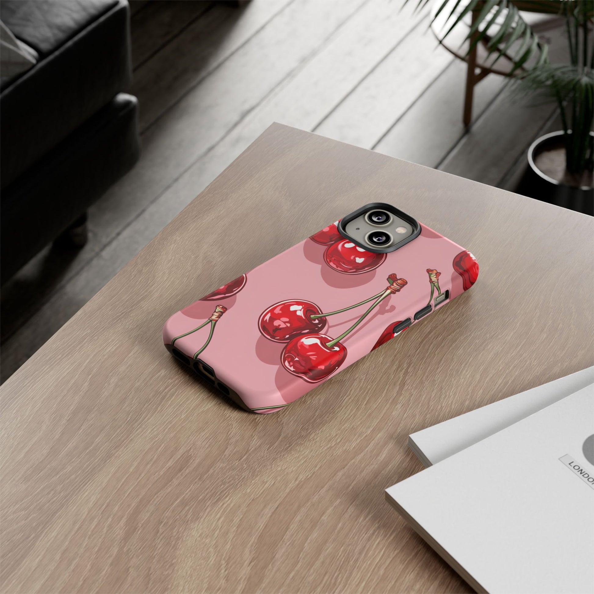 Cherry Blossom Phone Case, Tough Phone Cover, Cute Cherry Design, Summer Vibes, Phone Accessory, Gift for Her