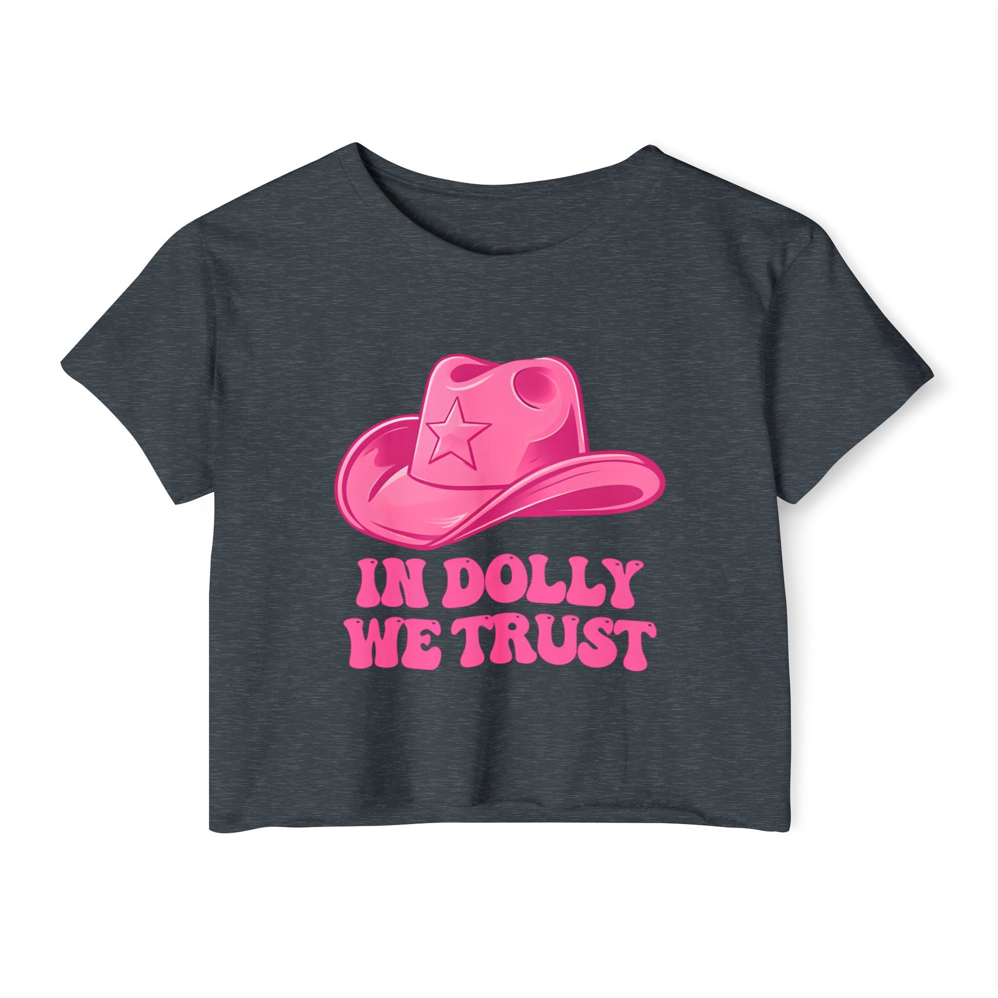 Women's Festival Crop Top, In Dolly We Trust Shirt, Summer Music Festival Tee, Cute Crop Top for Concerts, Bohemian Style Apparel, [...]