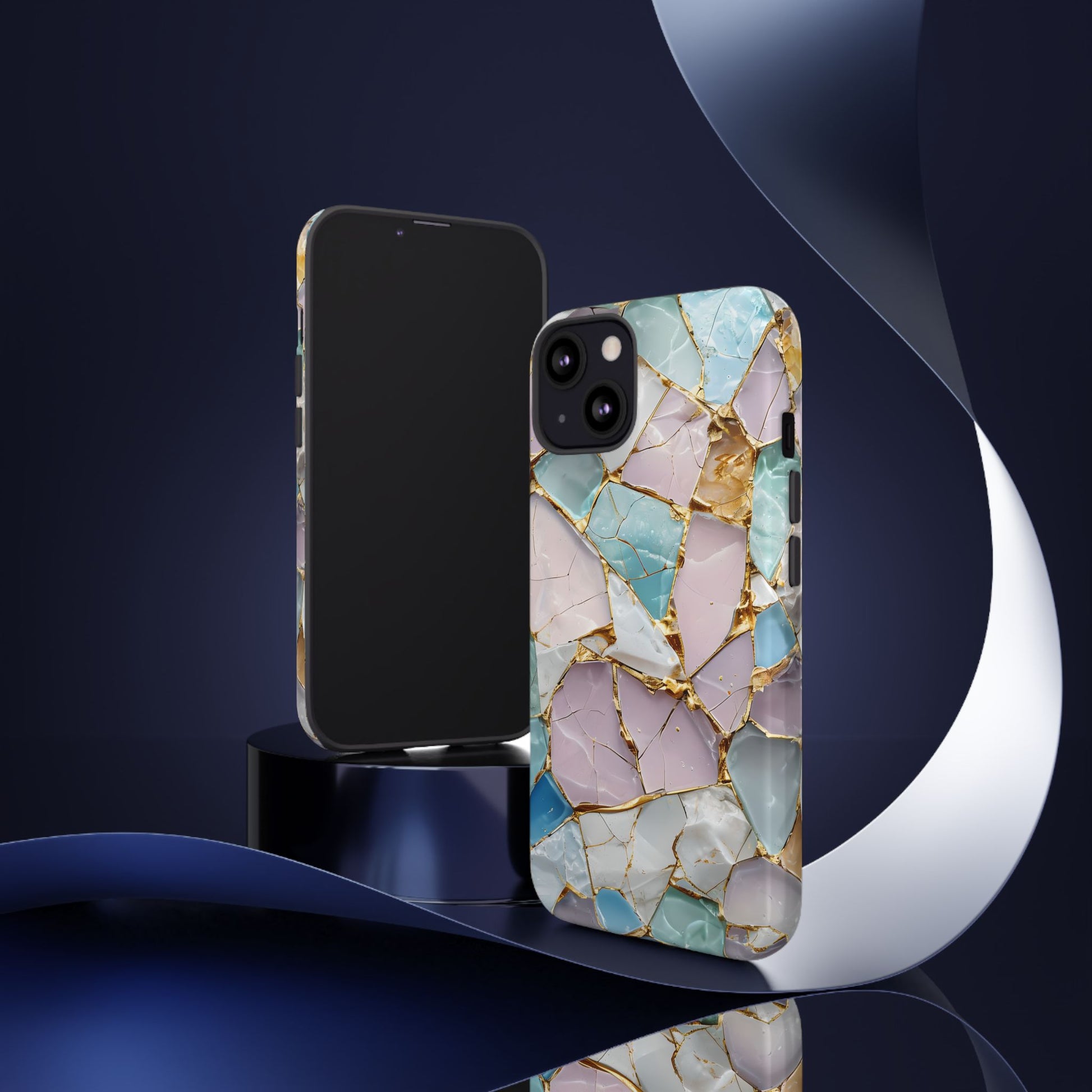 Colorful Phone Case - Tough Cases with Elegant Marble Design, Stylish Cover for Everyday Use, Gift for Her, Tech Accessory