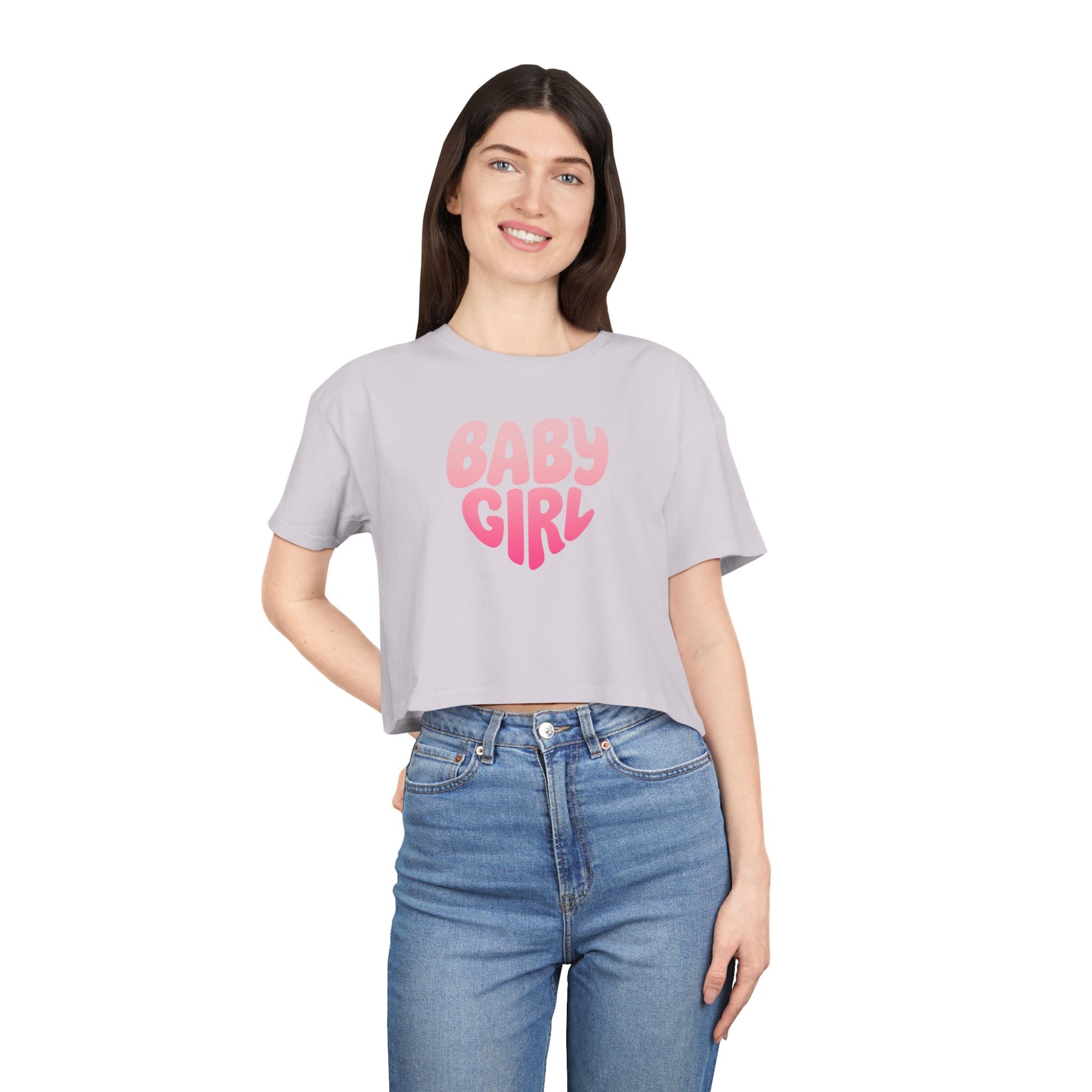 Fun and Playful Women's Crop Tee, Cute Baby Girl Shirt, Summer Fashion, Casual Outing, Gifts for Her, Trendy Apparel