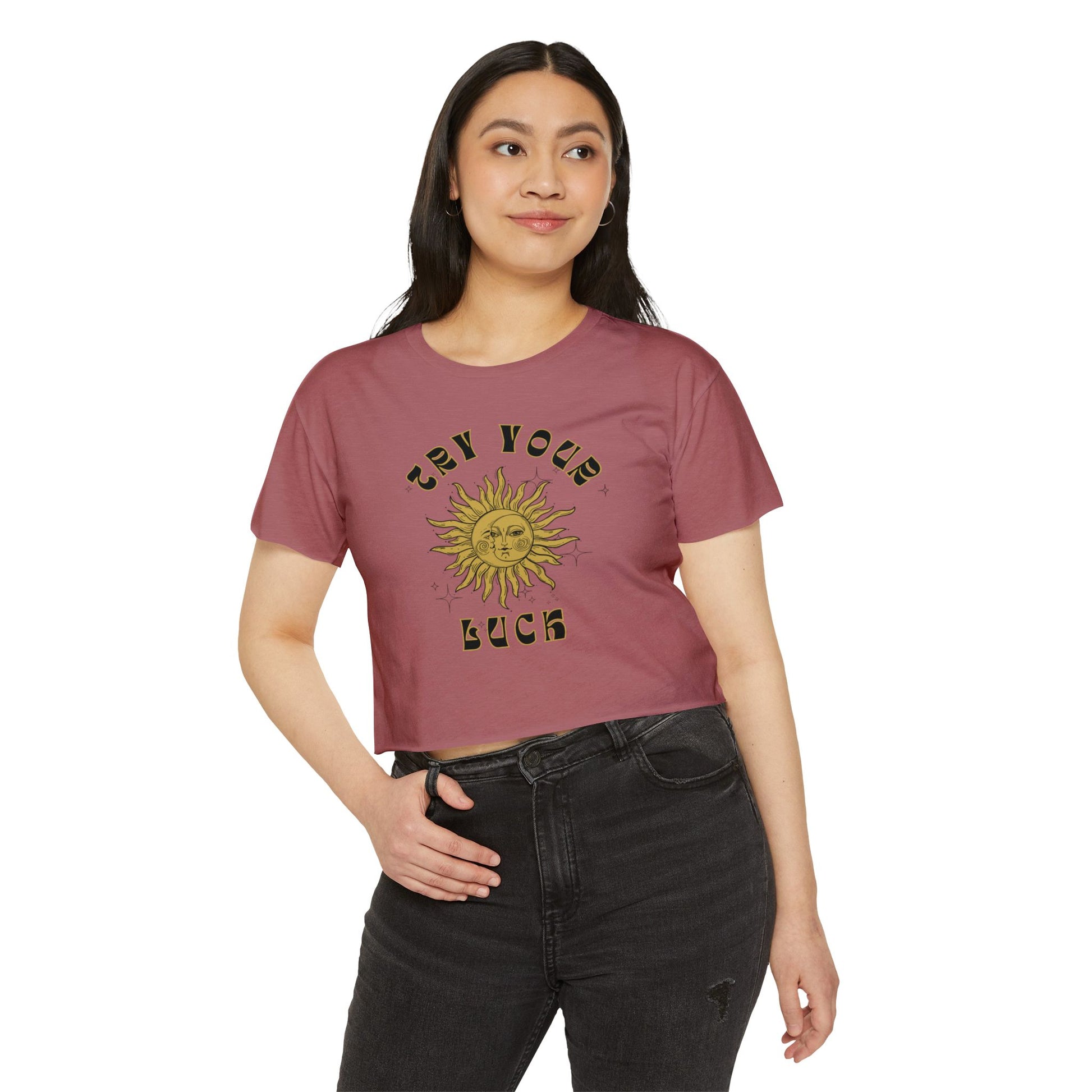 Sunny Vibes Festival Crop Top - Inspirational Summer Tee, Boho Style, Music Festival Apparel, Gift for Her, Casual Look