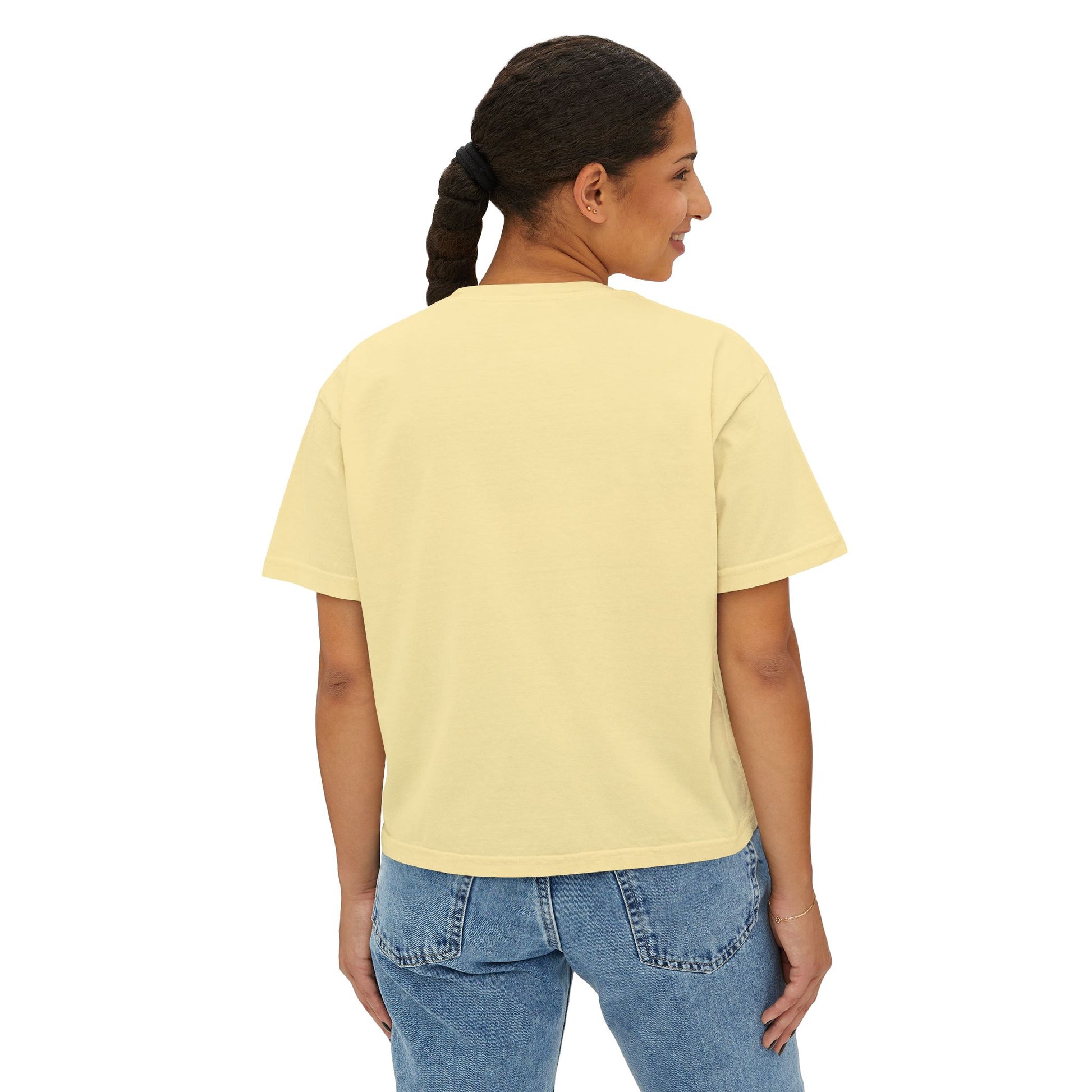 Chic Cherry Women's Boxy Tee, Casual T-Shirt, Summer Top, Gift for Her, Trendy Graphic Tee