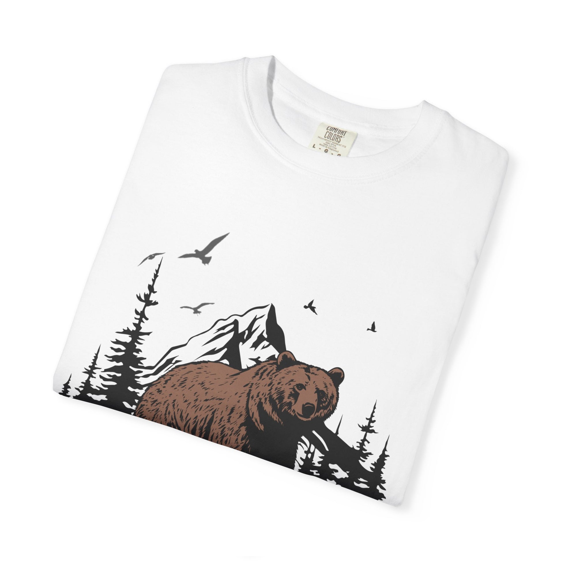 Yellowstone Bear Graphic Tee - Unisex Garment-Dyed Shirt, Nature Lover Gift, Outdoorsy Style, Travel Souvenir, Vintage National Park Apparel