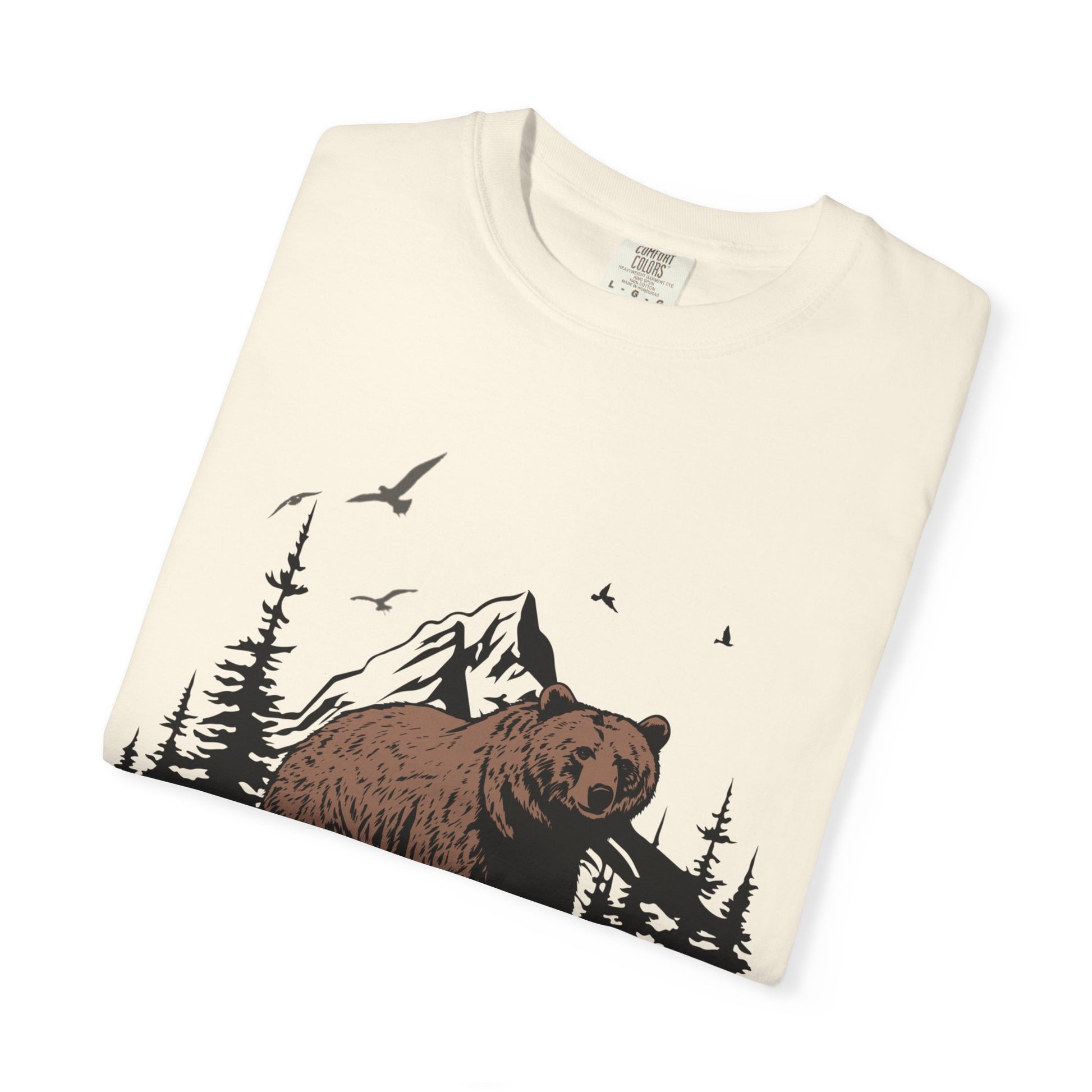 Yellowstone Bear Graphic Tee - Unisex Garment-Dyed Shirt, Nature Lover Gift, Outdoorsy Style, Travel Souvenir, Vintage National Park Apparel