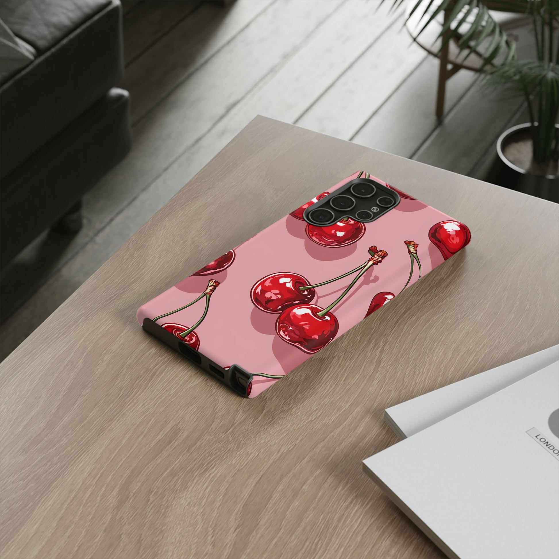Cherry Blossom Phone Case, Tough Phone Cover, Cute Cherry Design, Summer Vibes, Phone Accessory, Gift for Her