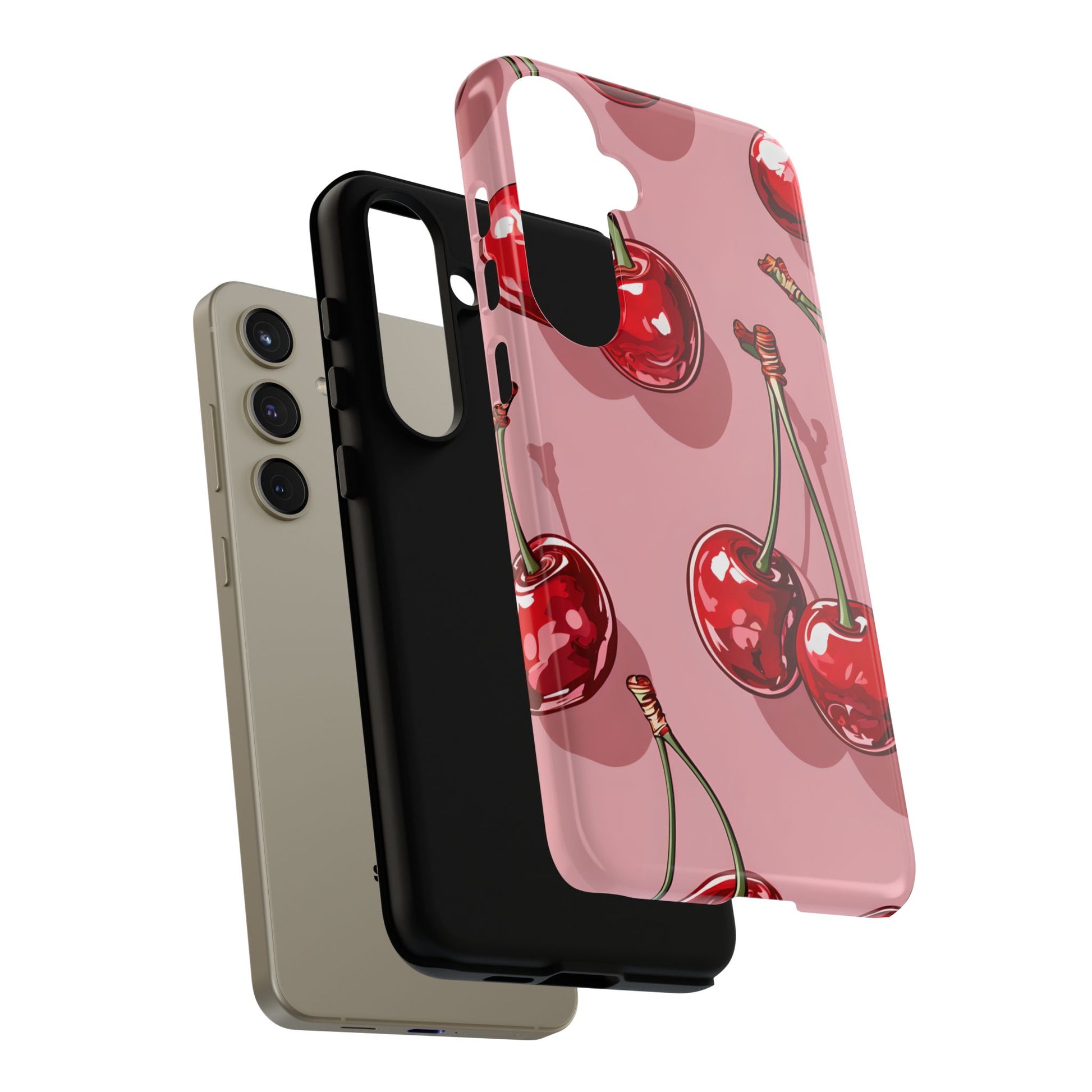Cherry Blossom Phone Case, Tough Phone Cover, Cute Cherry Design, Summer Vibes, Phone Accessory, Gift for Her