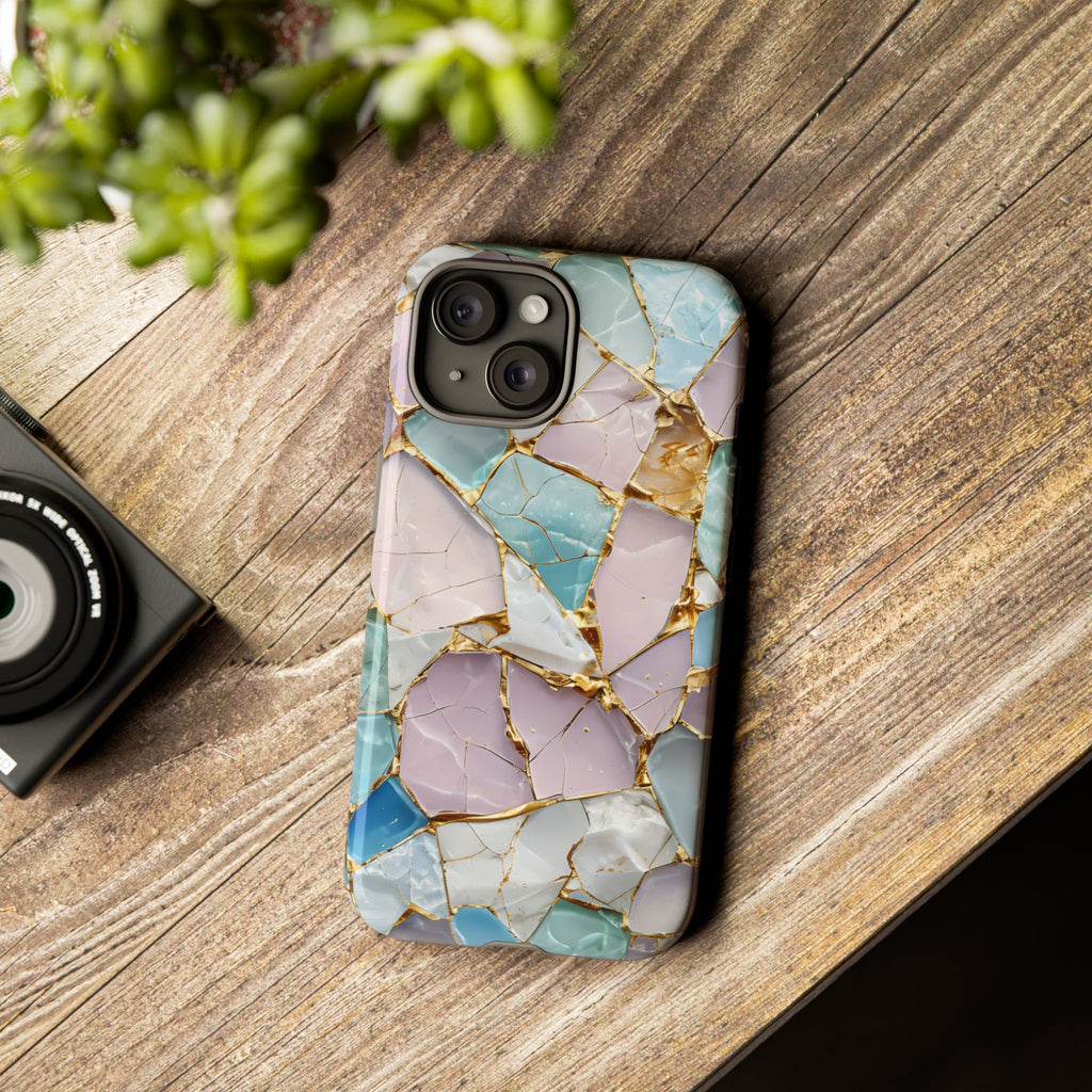 Colorful Phone Case - Tough Cases with Elegant Marble Design, Stylish Cover for Everyday Use, Gift for Her, Tech Accessory
