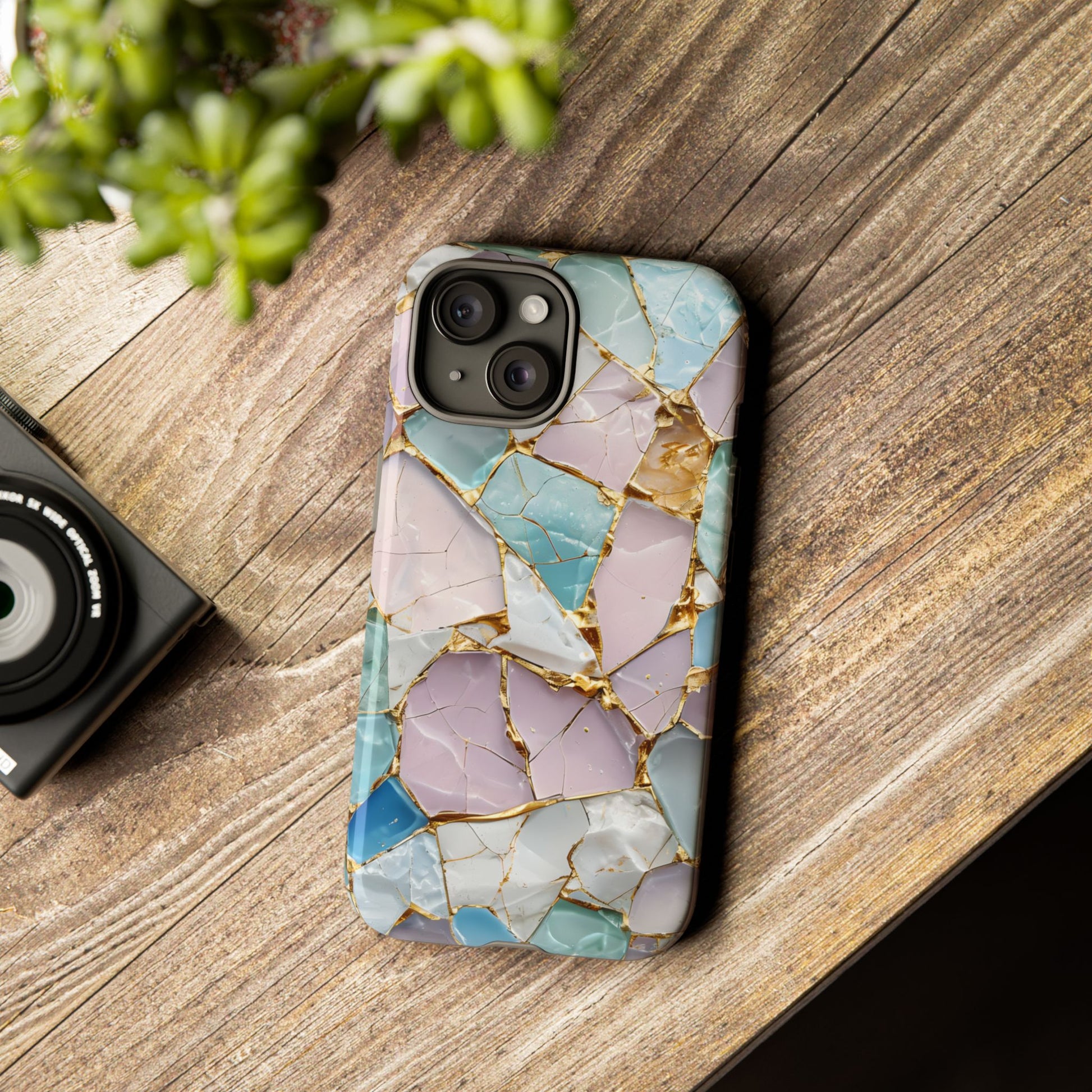 Colorful Phone Case - Tough Cases with Elegant Marble Design, Stylish Cover for Everyday Use, Gift for Her, Tech Accessory