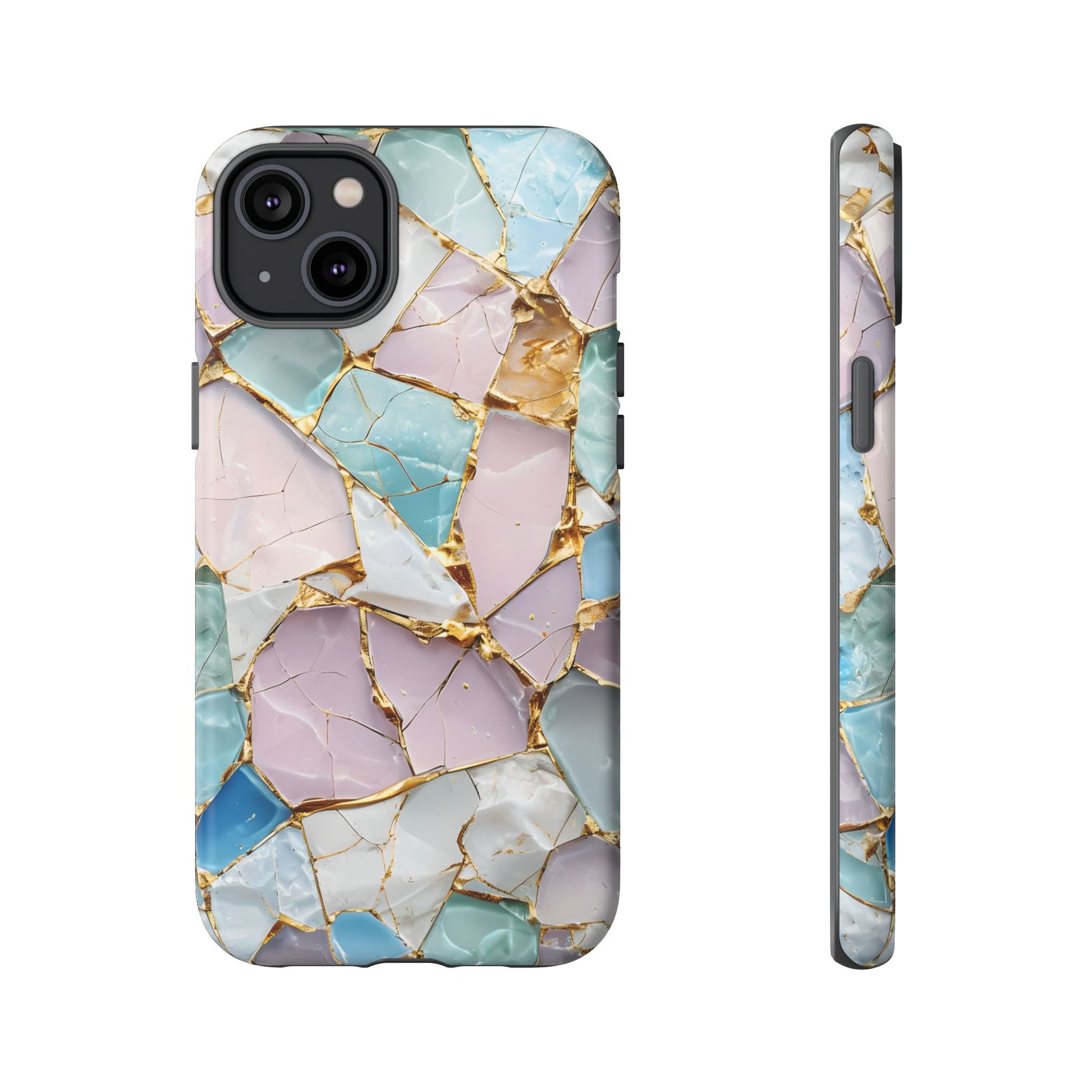 Colorful Phone Case - Tough Cases with Elegant Marble Design, Stylish Cover for Everyday Use, Gift for Her, Tech Accessory