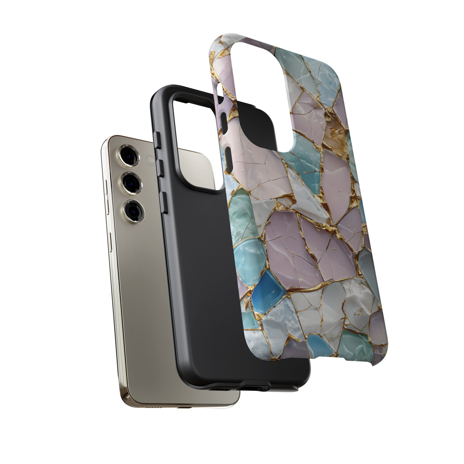 Colorful Phone Case - Tough Cases with Elegant Marble Design, Stylish Cover for Everyday Use, Gift for Her, Tech Accessory