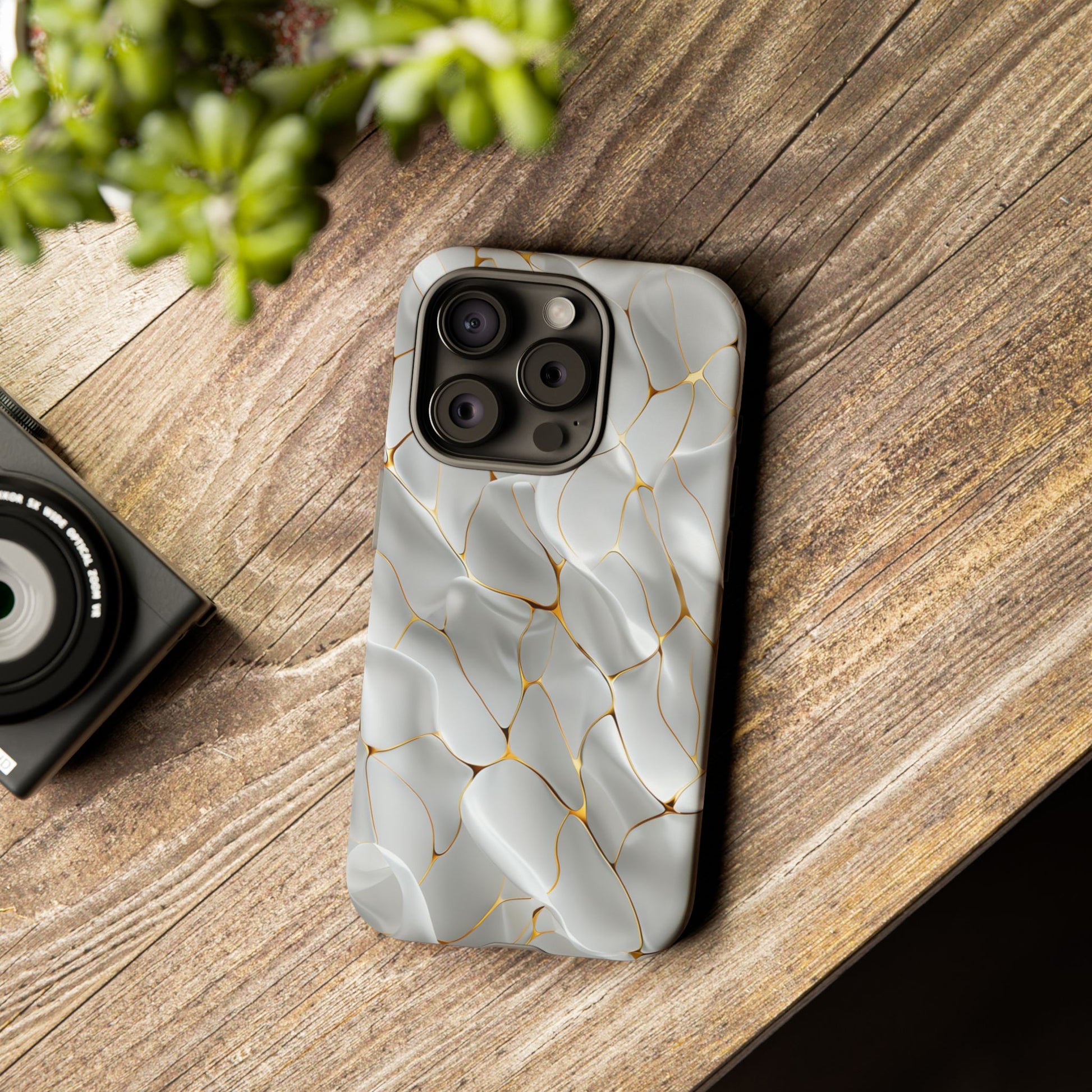 Elegant Phone Case with Golden Accents, Protective Mobile Cover, Stylish Tech Accessory, Perfect Gift for Any Occasion