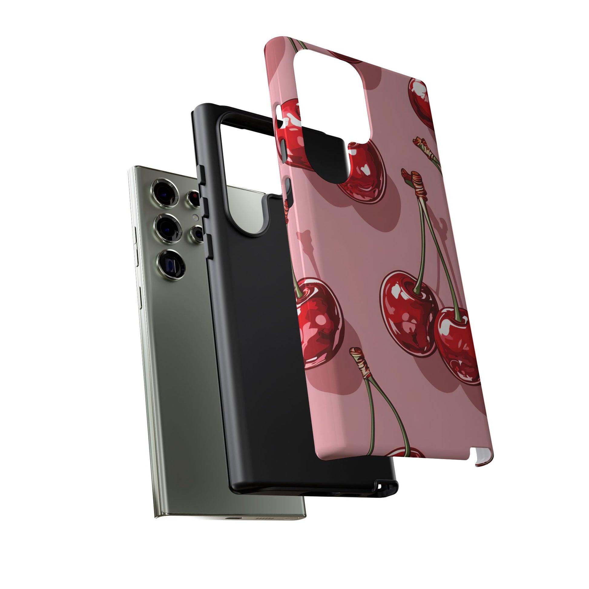 Cherry Blossom Phone Case, Tough Phone Cover, Cute Cherry Design, Summer Vibes, Phone Accessory, Gift for Her