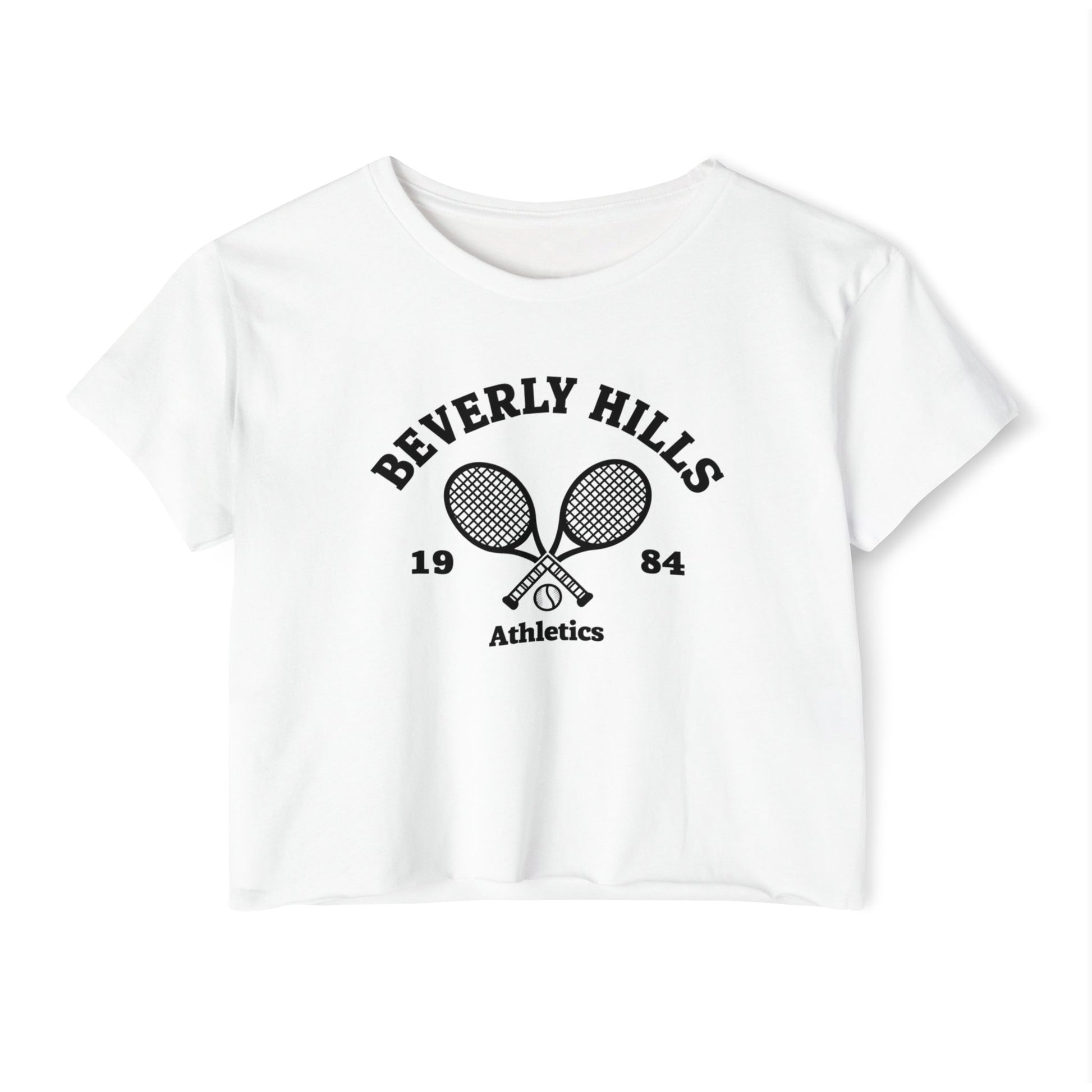 Beverly Hills Tennis Crop Top, Women's Summer Top, Festival Wear, Casual Tee, Athleisure Top, Graphic Crop Tee