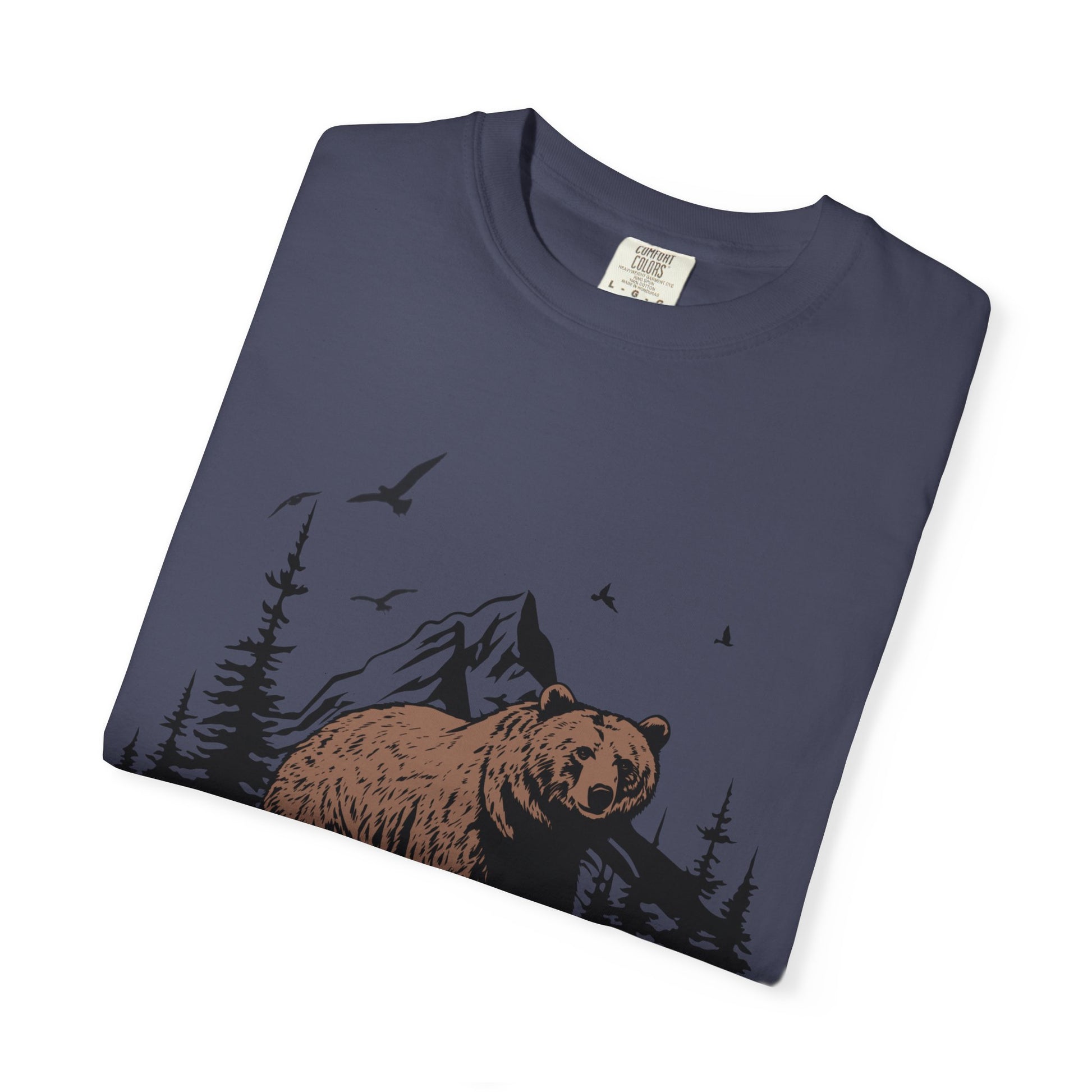 Yellowstone Bear Graphic Tee - Unisex Garment-Dyed Shirt, Nature Lover Gift, Outdoorsy Style, Travel Souvenir, Vintage National Park Apparel