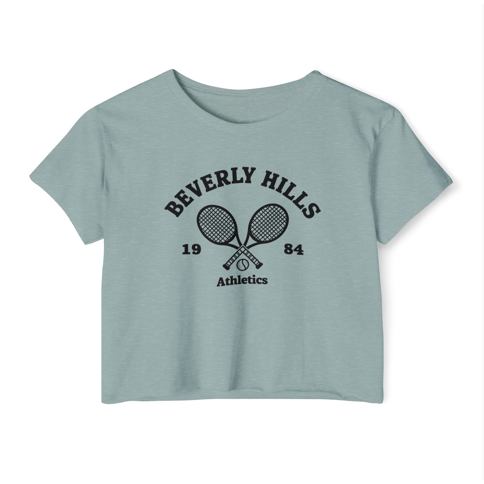 Beverly Hills Tennis Crop Top, Women's Summer Top, Festival Wear, Casual Tee, Athleisure Top, Graphic Crop Tee