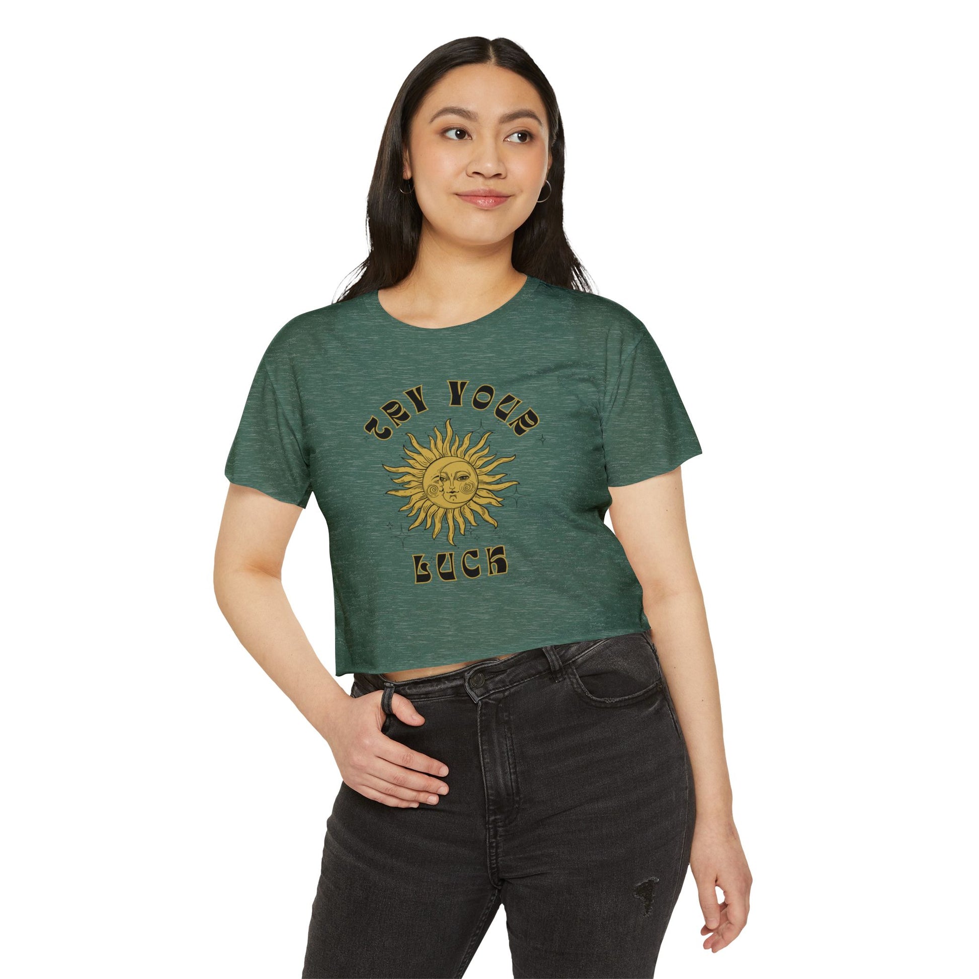Sunny Vibes Festival Crop Top - Inspirational Summer Tee, Boho Style, Music Festival Apparel, Gift for Her, Casual Look