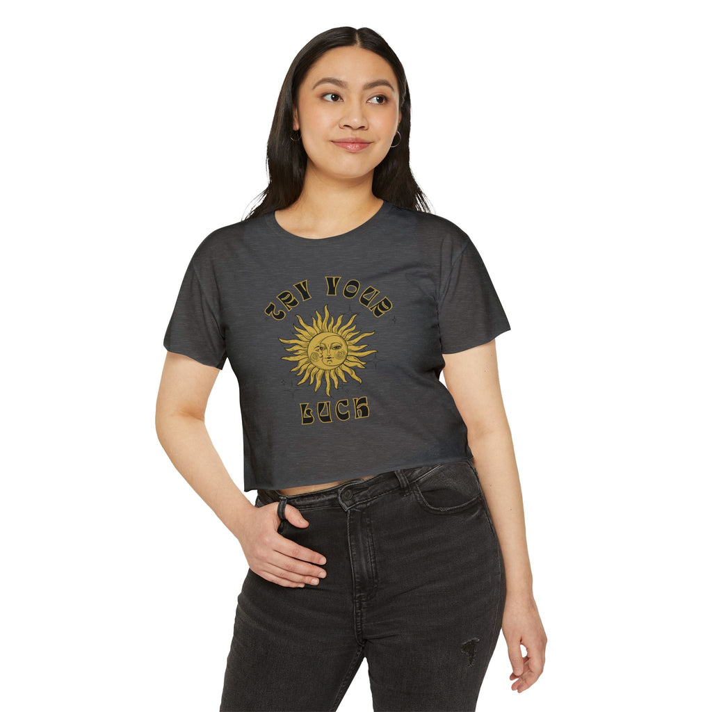 Sunny Vibes Festival Crop Top - Inspirational Summer Tee, Boho Style, Music Festival Apparel, Gift for Her, Casual Look