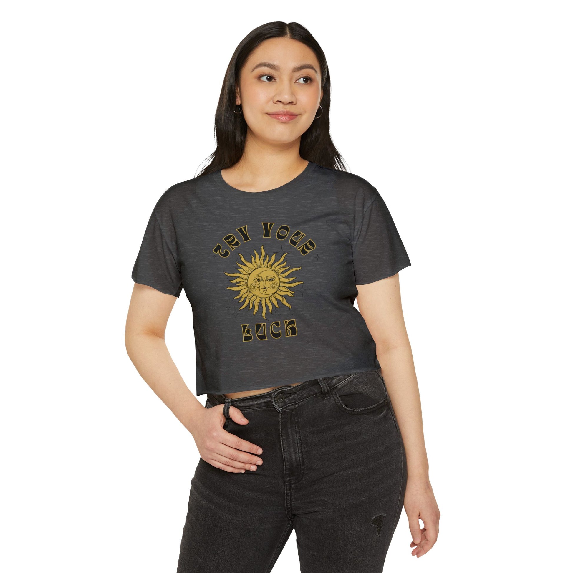Sunny Vibes Festival Crop Top - Inspirational Summer Tee, Boho Style, Music Festival Apparel, Gift for Her, Casual Look