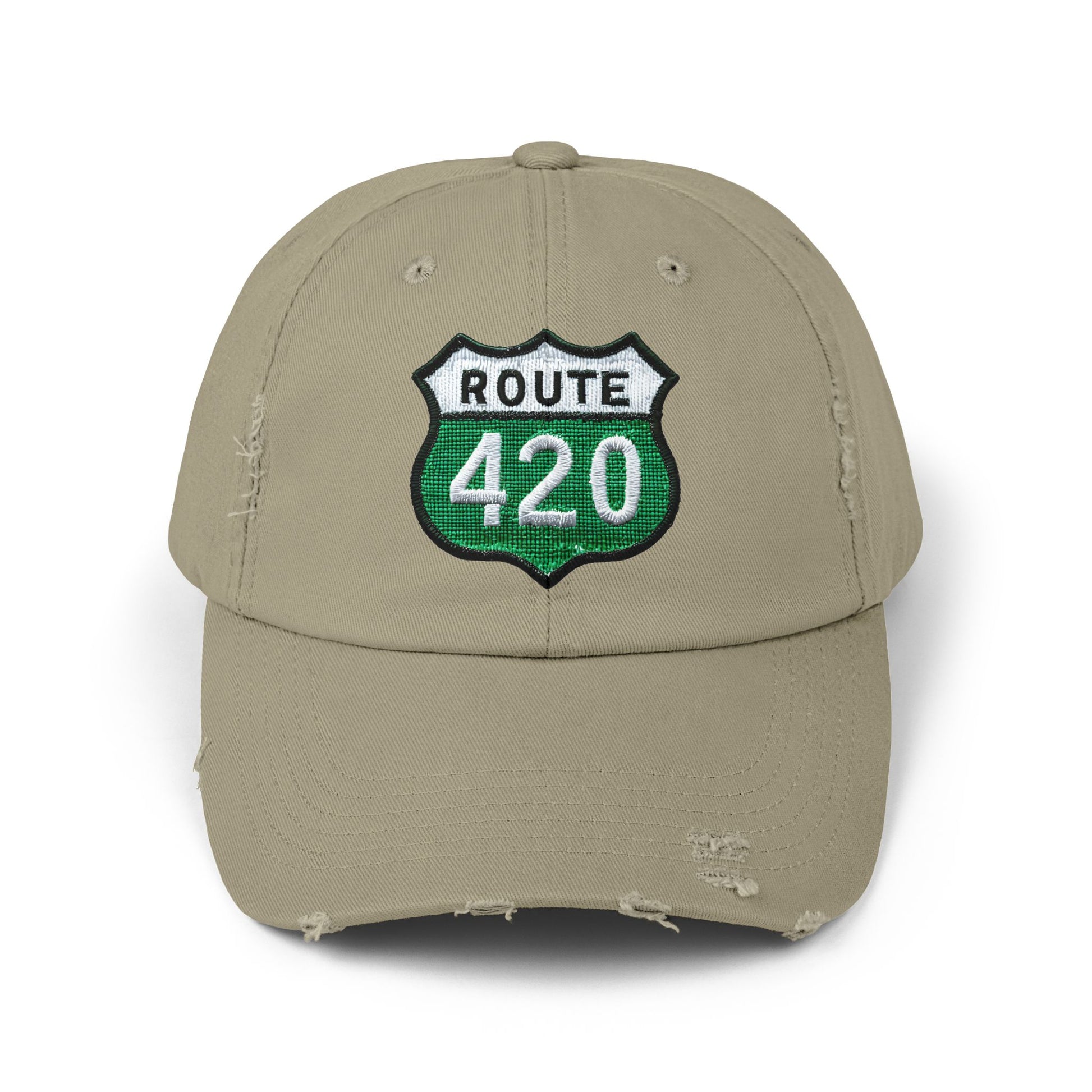 Route 420 Unisex Distressed Cap, Vintage Hat, Cool Casual Accessory, Perfect for Road Trips, Gift for Travelers, Outdoor Adventure Gear