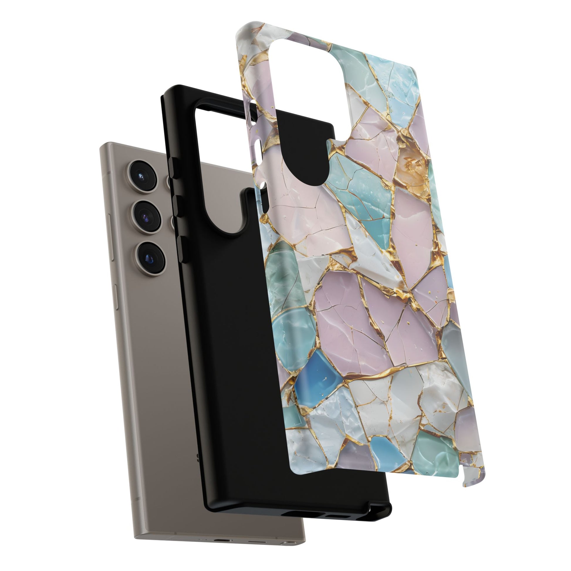 Colorful Phone Case - Tough Cases with Elegant Marble Design, Stylish Cover for Everyday Use, Gift for Her, Tech Accessory