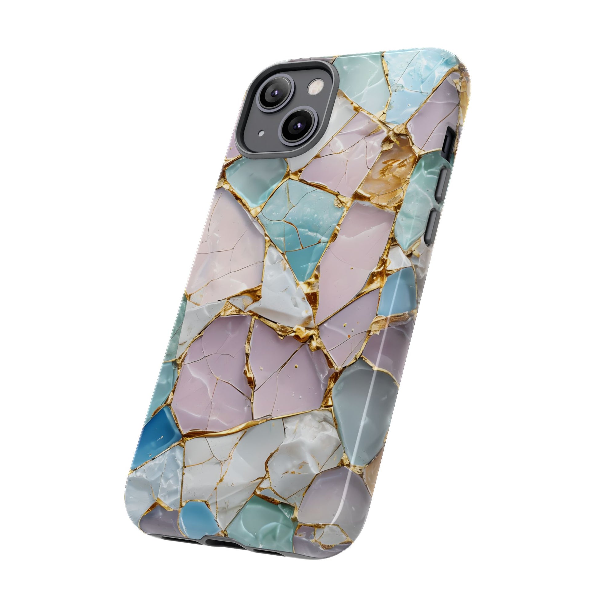 Colorful Phone Case - Tough Cases with Elegant Marble Design, Stylish Cover for Everyday Use, Gift for Her, Tech Accessory