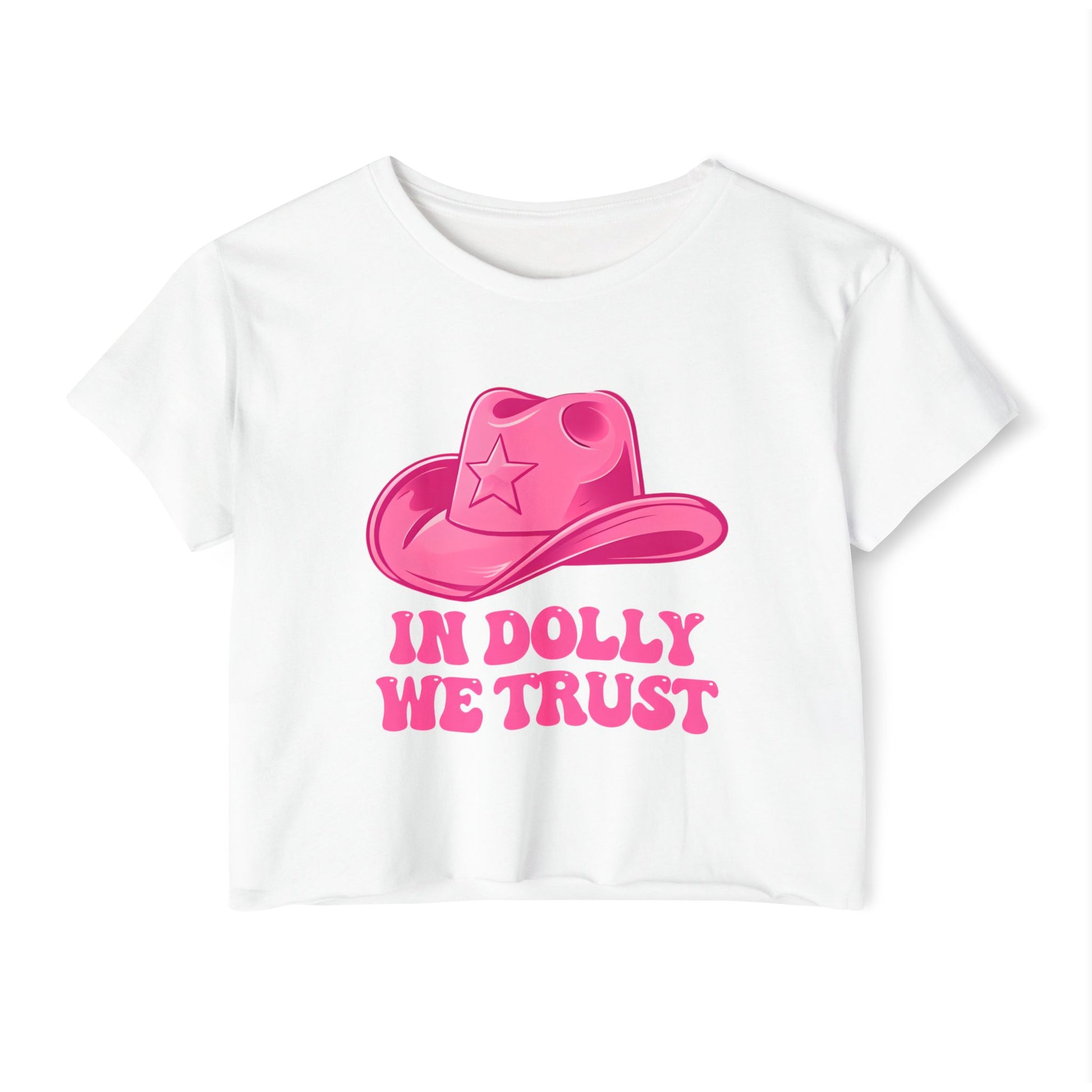 Women's Festival Crop Top, In Dolly We Trust Shirt, Summer Music Festival Tee, Cute Crop Top for Concerts, Bohemian Style Apparel, [...]