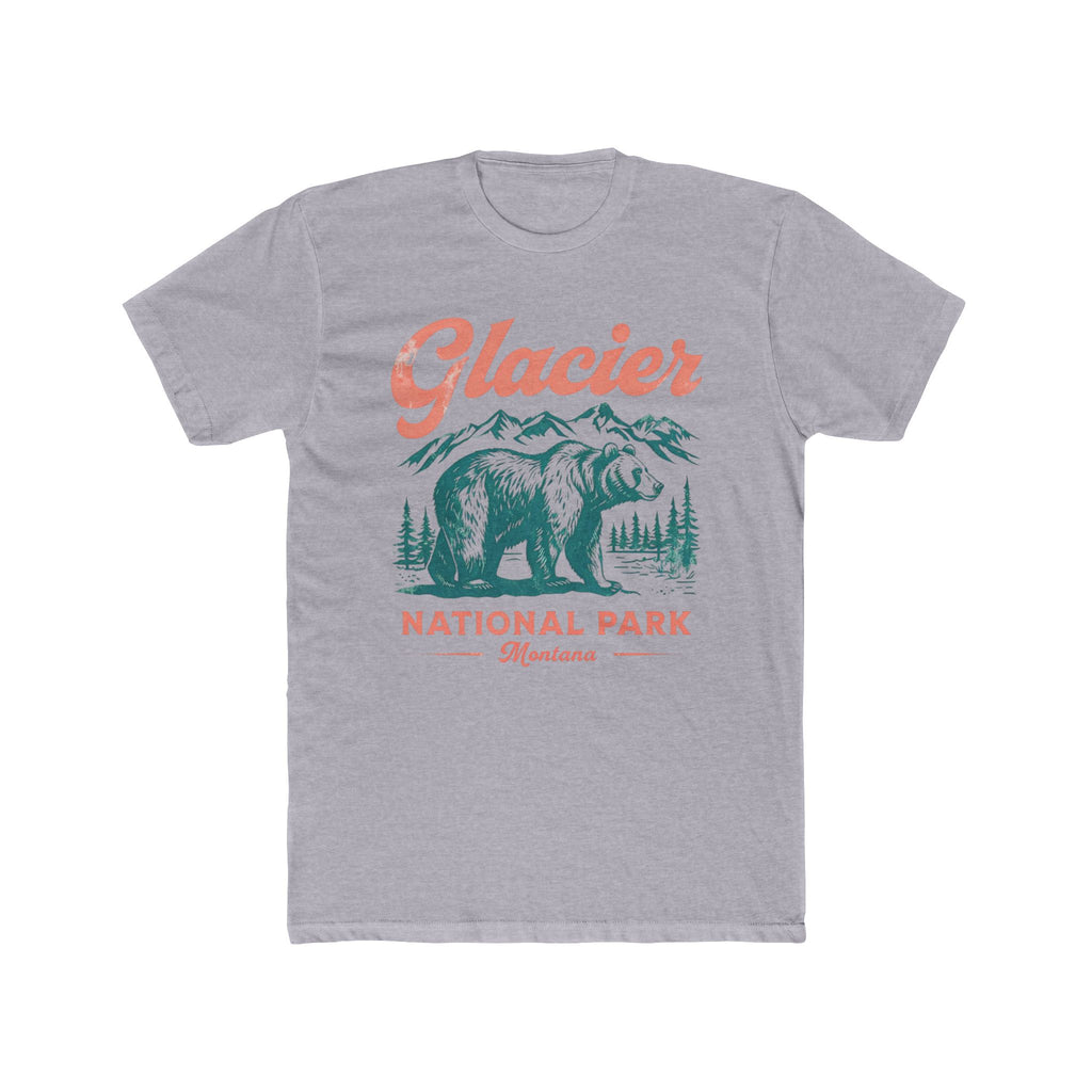 Glacier National Park Bear Tee | Unisex Cotton Crew Shirt for Outdoor Lovers, Nature Gift, Hiking Apparel, National Park Shirt
