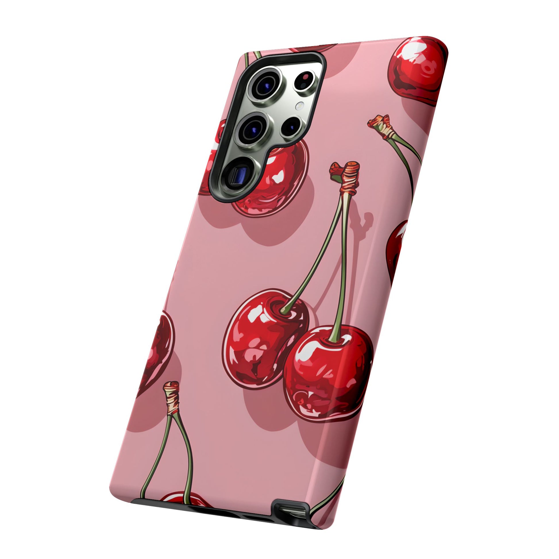 Cherry Blossom Phone Case, Tough Phone Cover, Cute Cherry Design, Summer Vibes, Phone Accessory, Gift for Her