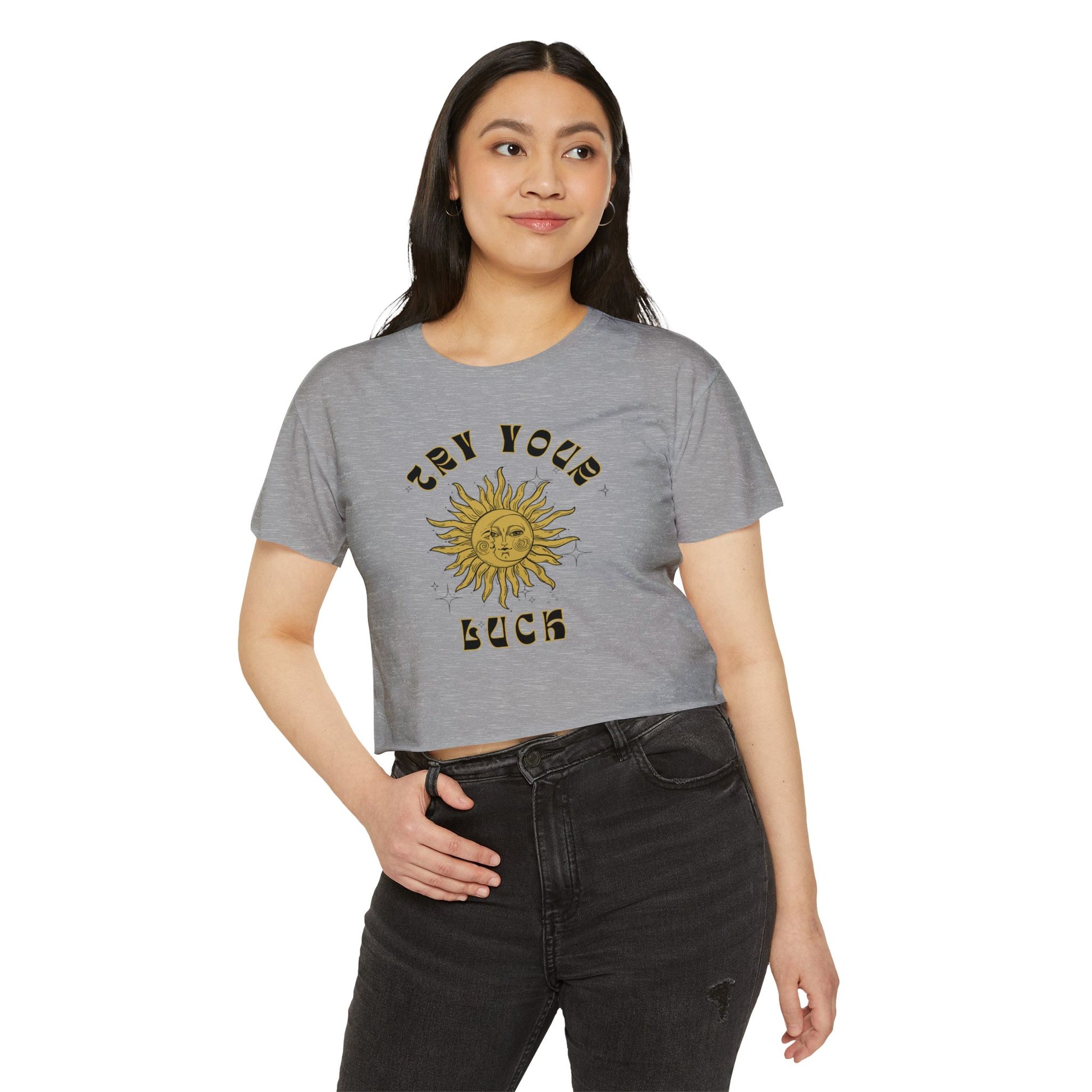 Sunny Vibes Festival Crop Top - Inspirational Summer Tee, Boho Style, Music Festival Apparel, Gift for Her, Casual Look