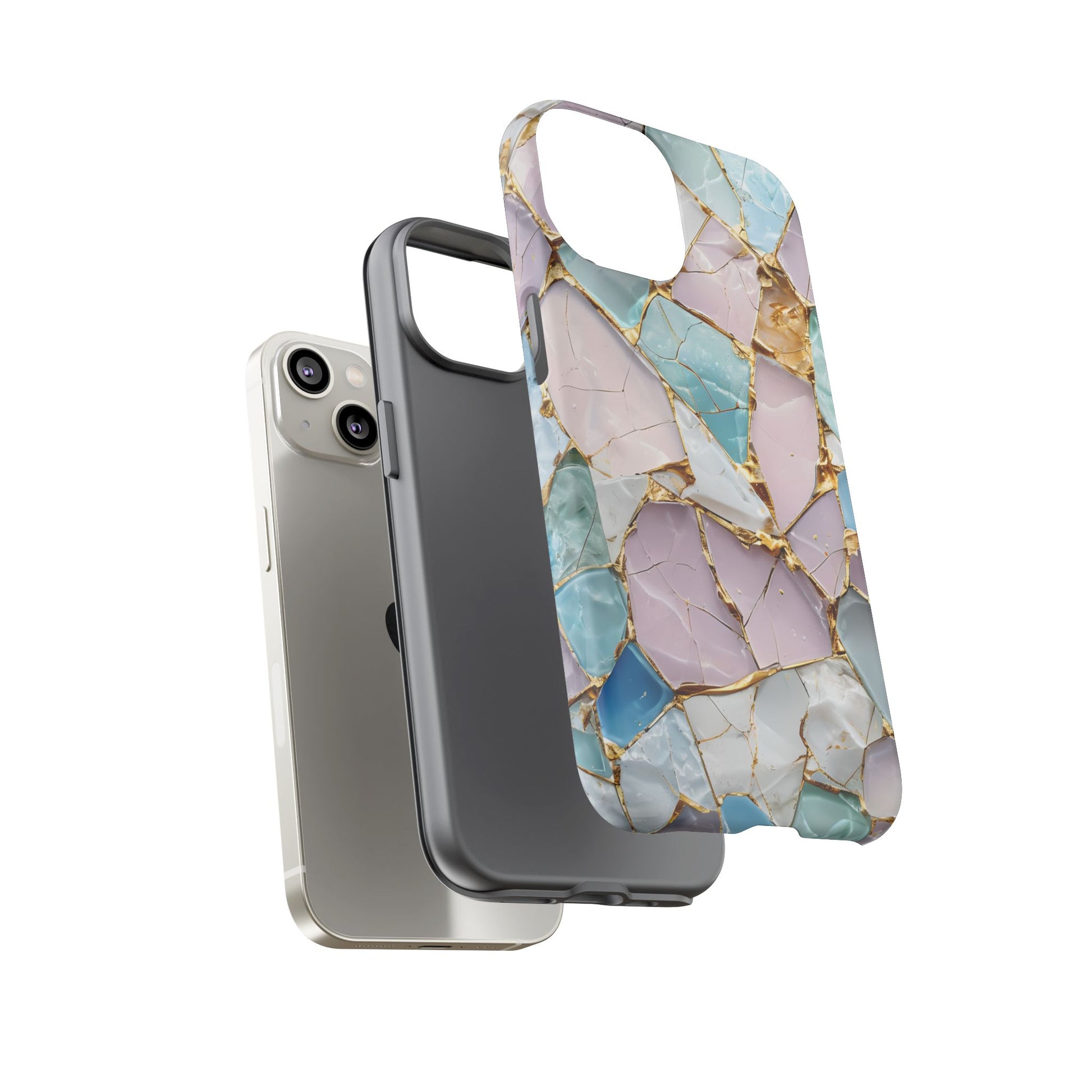 Colorful Phone Case - Tough Cases with Elegant Marble Design, Stylish Cover for Everyday Use, Gift for Her, Tech Accessory