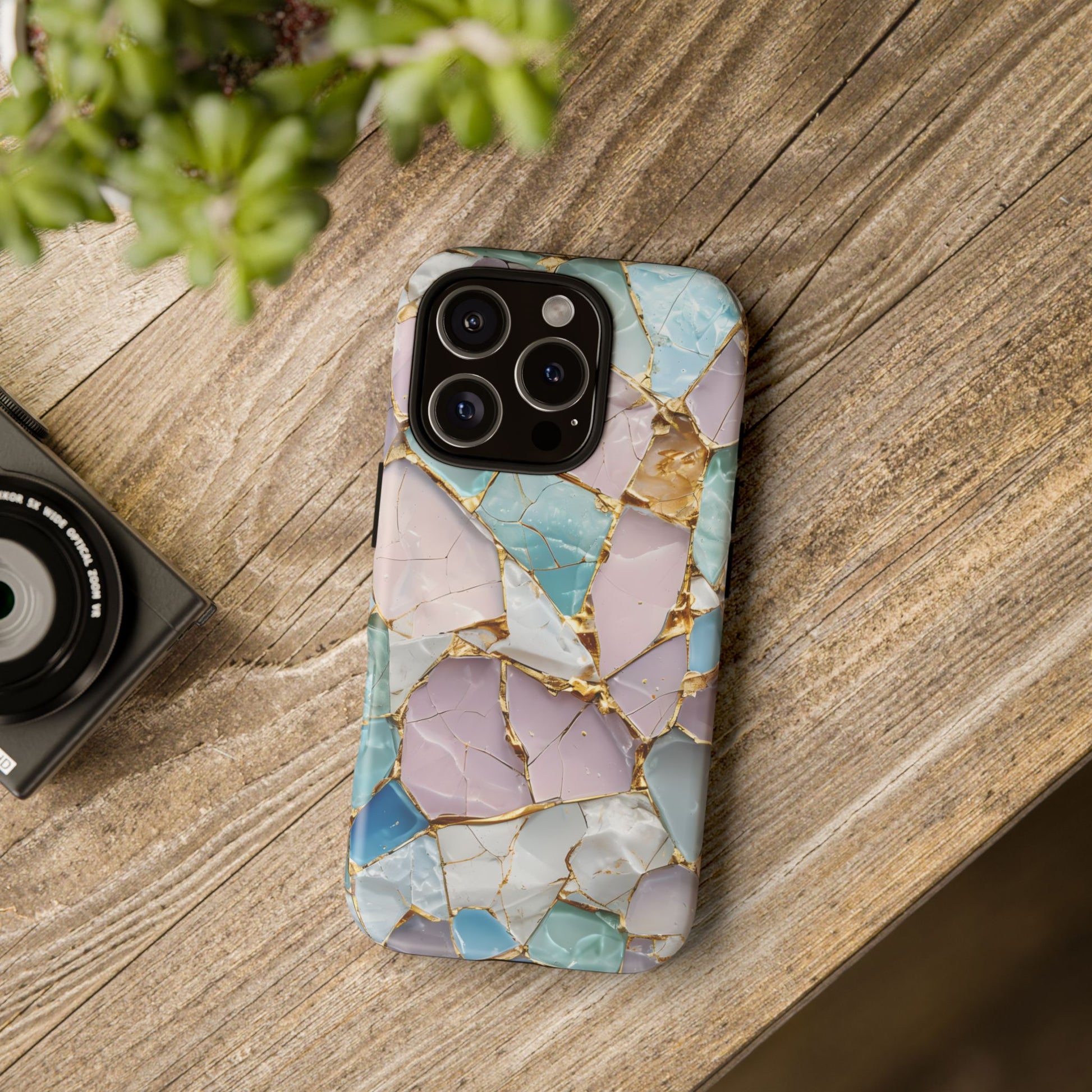 Colorful Phone Case - Tough Cases with Elegant Marble Design, Stylish Cover for Everyday Use, Gift for Her, Tech Accessory