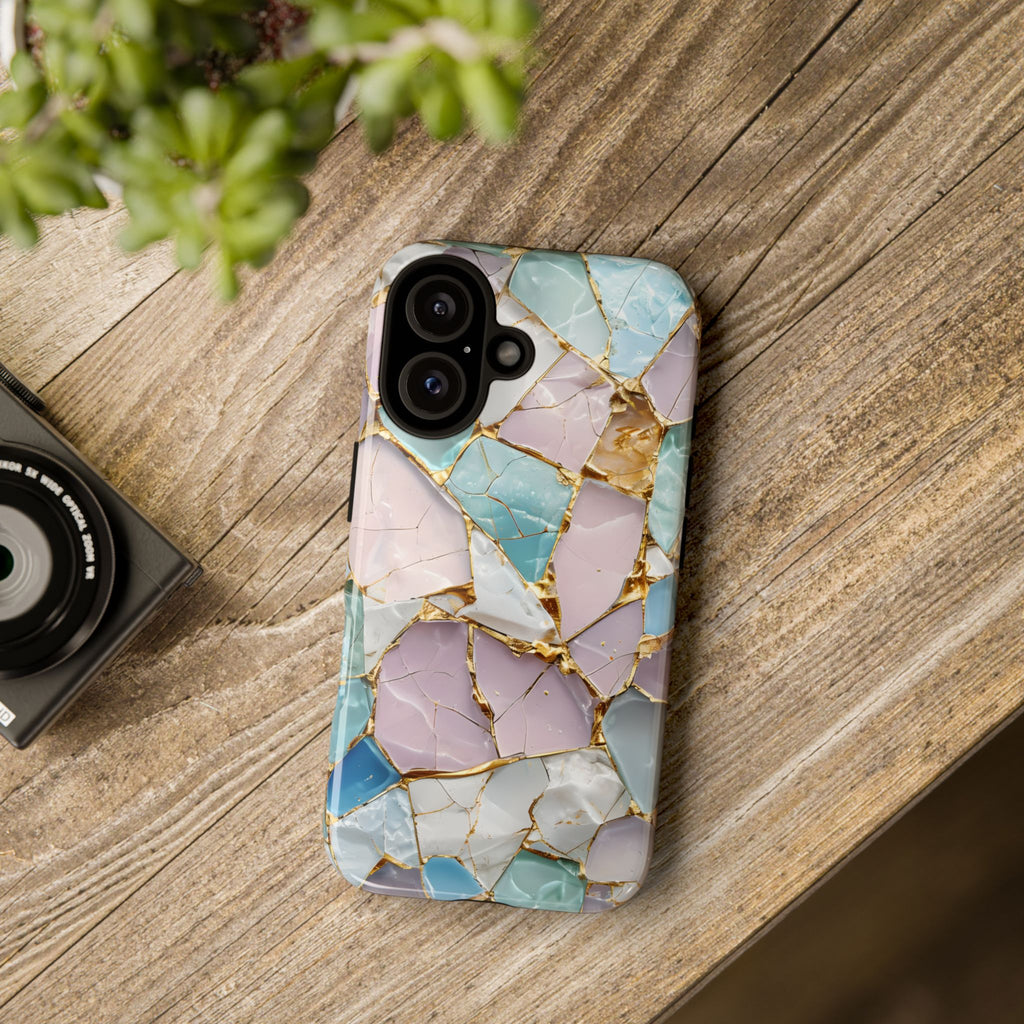 Colorful Phone Case - Tough Cases with Elegant Marble Design, Stylish Cover for Everyday Use, Gift for Her, Tech Accessory