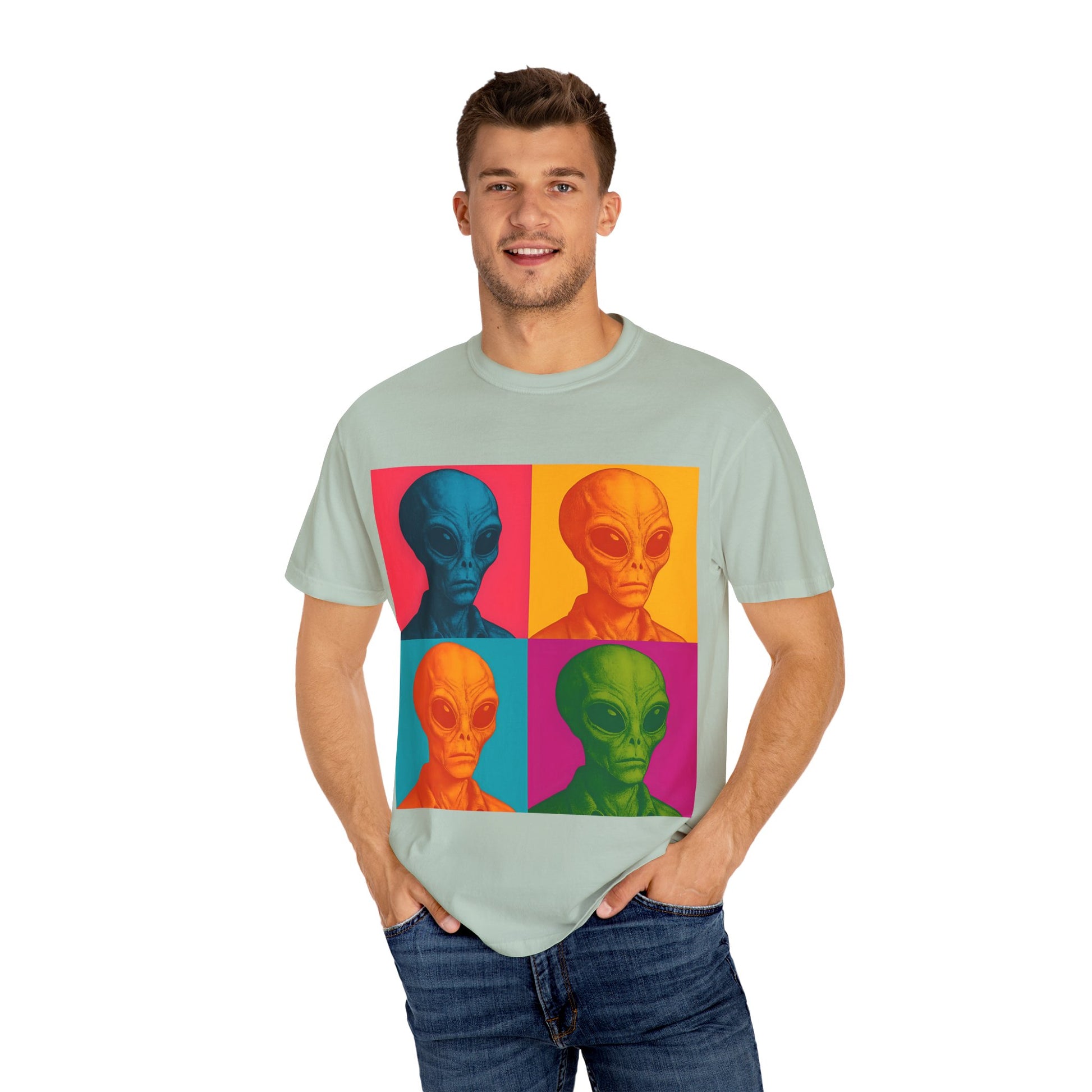 Pop Art Alien T-Shirt | Casual Wear, Gifts for Sci-Fi Fans, Vintage Style, Unisex Graphic Tee, Summer Fashion