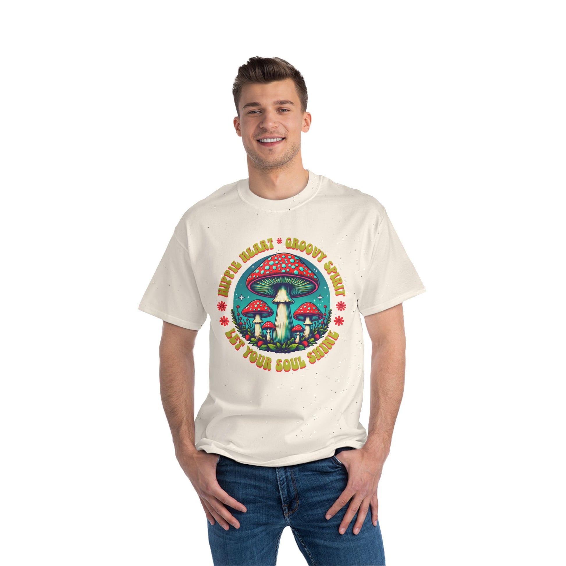 Magical Soul Art T-Shirt | Psychedelic Mushrooms | Unique Gift for Nature Lovers, Boho Style, Festival Wear, Vibrant Graphic Tee