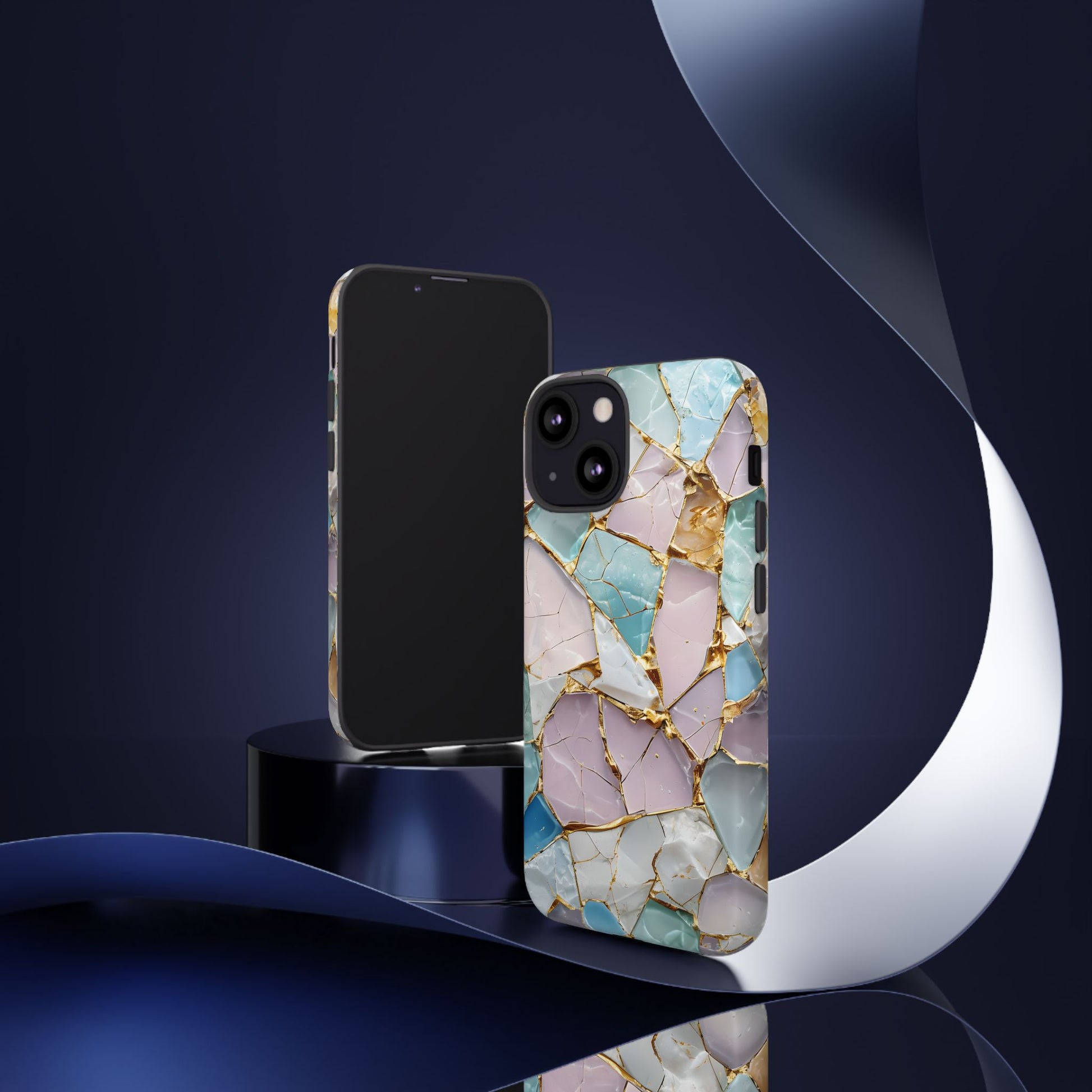Colorful Phone Case - Tough Cases with Elegant Marble Design, Stylish Cover for Everyday Use, Gift for Her, Tech Accessory