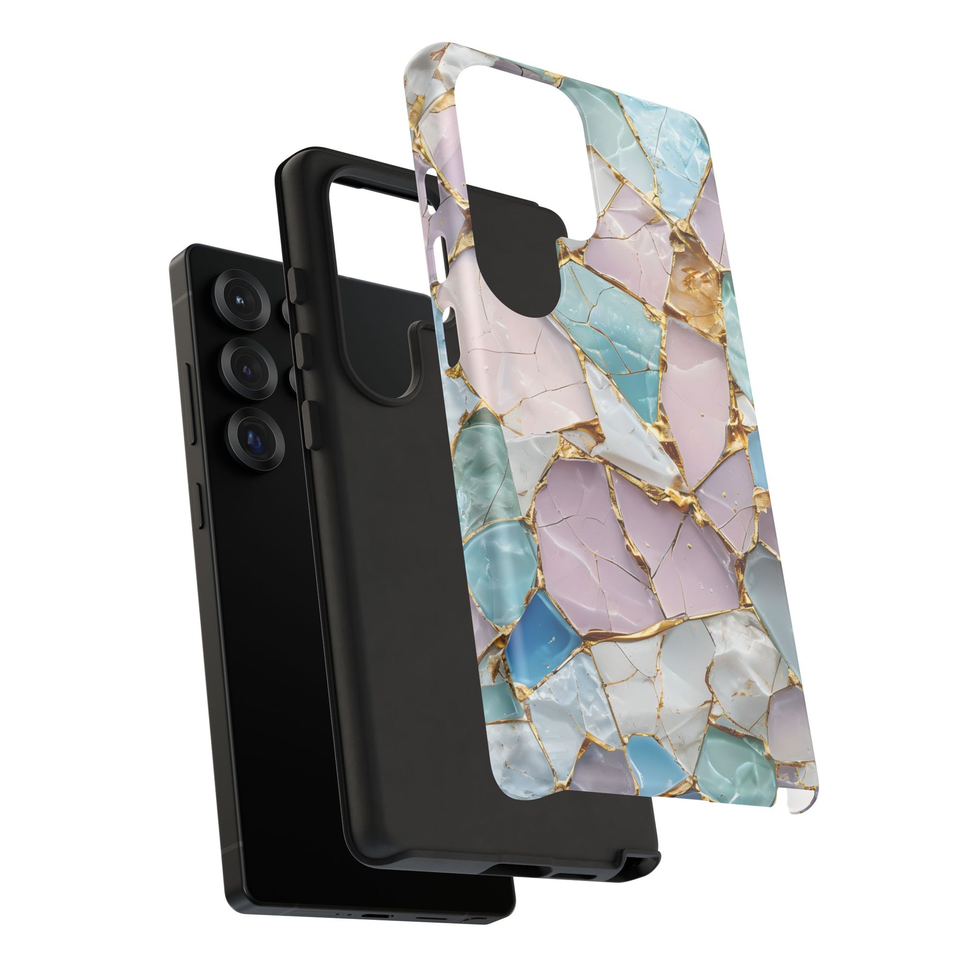 Colorful Phone Case - Tough Cases with Elegant Marble Design, Stylish Cover for Everyday Use, Gift for Her, Tech Accessory