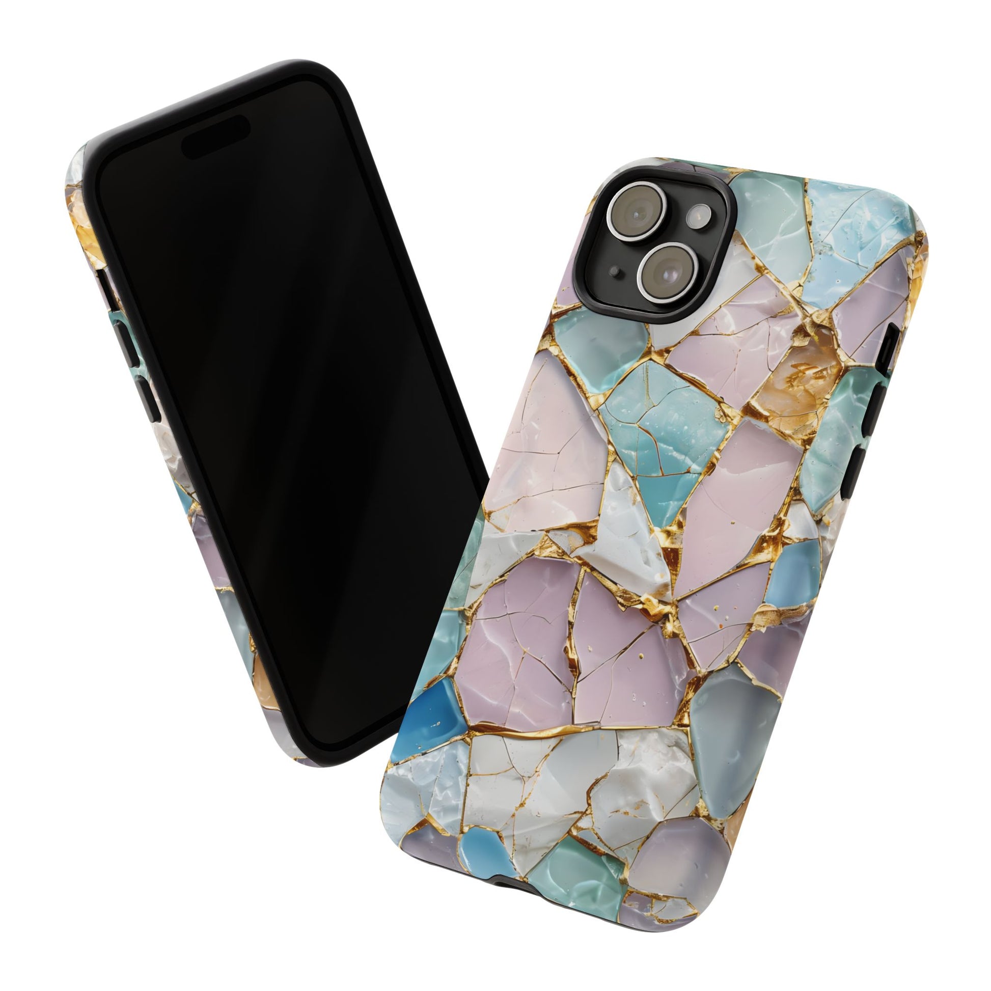 Colorful Phone Case - Tough Cases with Elegant Marble Design, Stylish Cover for Everyday Use, Gift for Her, Tech Accessory