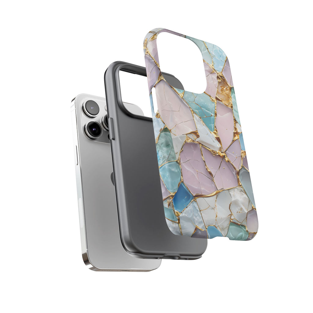 Colorful Phone Case - Tough Cases with Elegant Marble Design, Stylish Cover for Everyday Use, Gift for Her, Tech Accessory