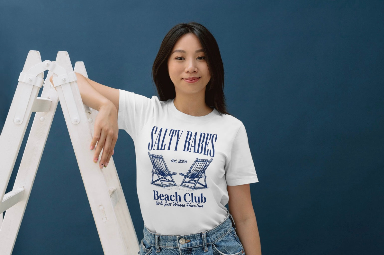 Salty Babes Beach Club Boxy Tee, Summer Casual Top, Women’s Vacation Shirt, Perfect for Beach Days, Gift for Sea Lovers