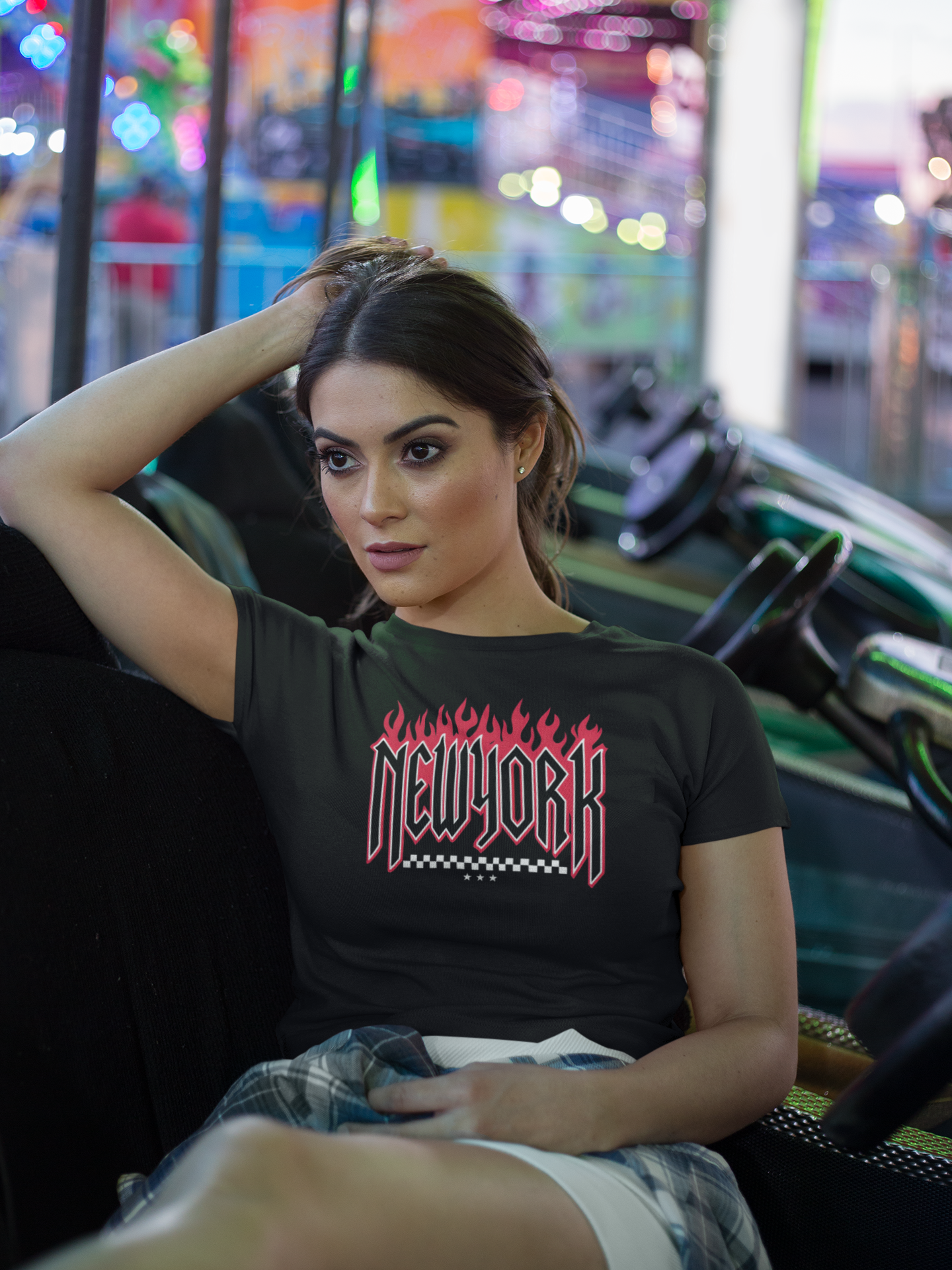 New York Flames Festival Crop Top, Trendy Summer Shirt, Concert Outfit, Travel Tee, Graphic Crop Top, Urban Style Top